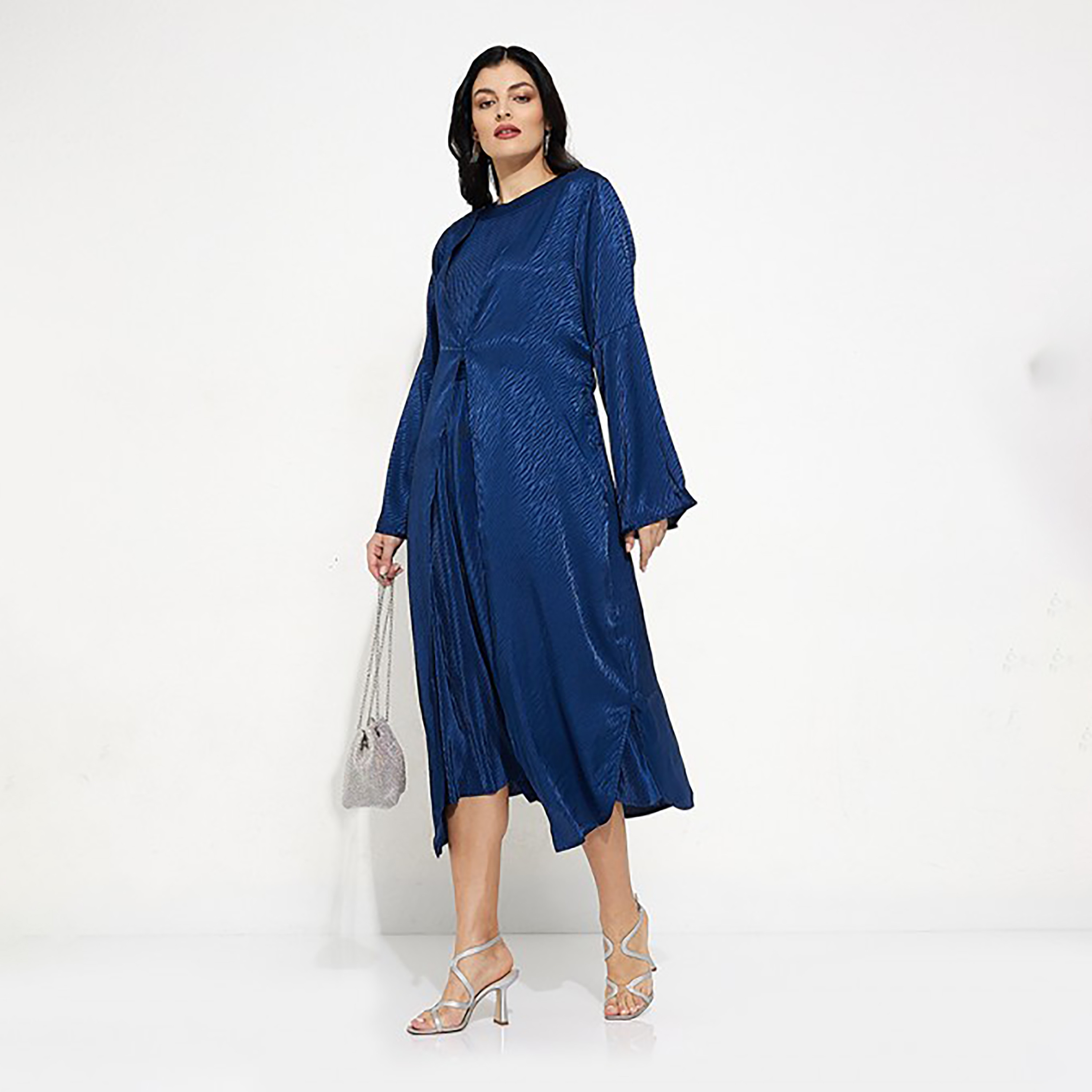 فستان متوسط الطول بحزام ورقبة دائرية بتصميم ذاتي من إيروبوستال-women-clothing-dresses-image-6