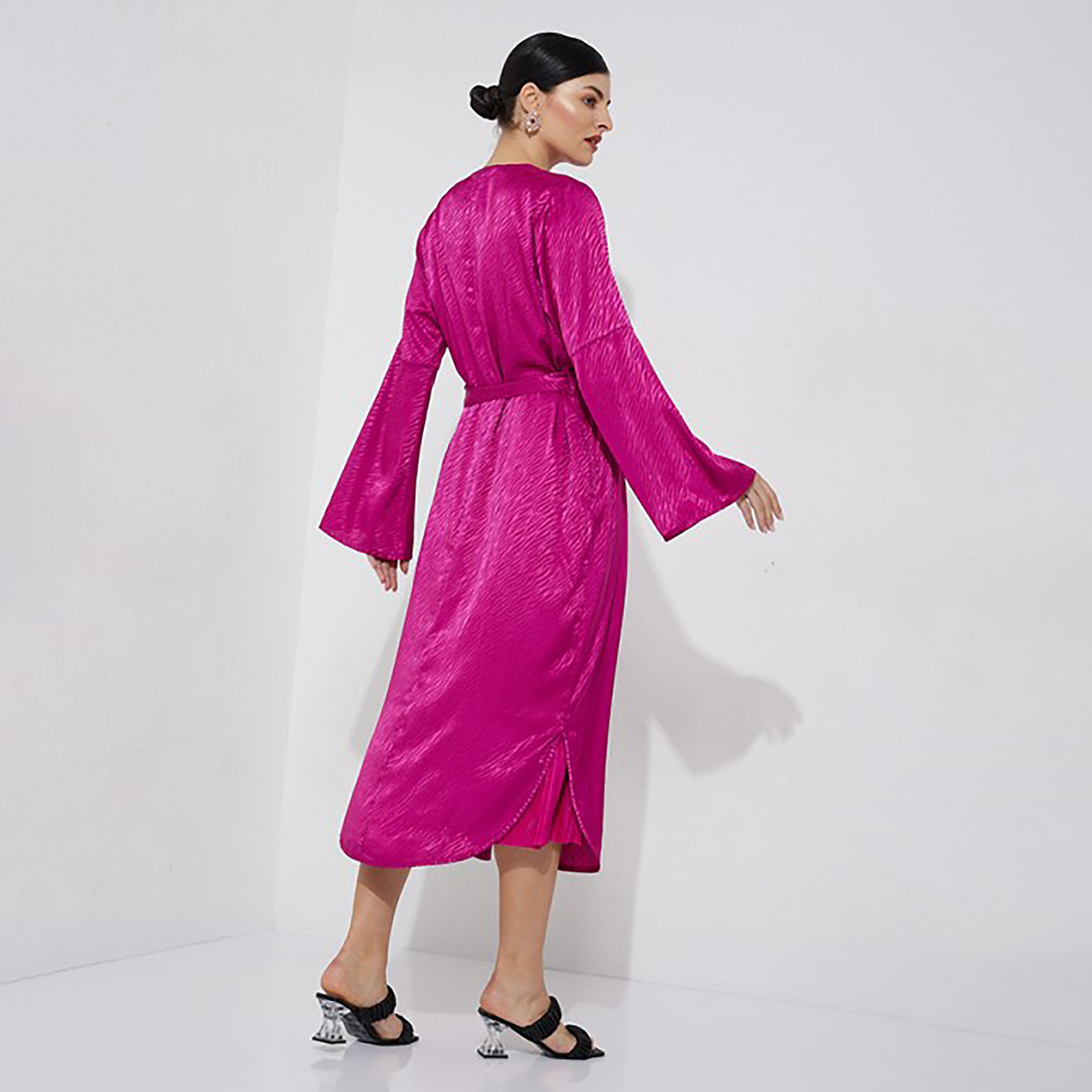 فستان متوسط الطول بحزام ورقبة دائرية بتصميم ذاتي من إيروبوستال-women-clothing-dresses-image-4