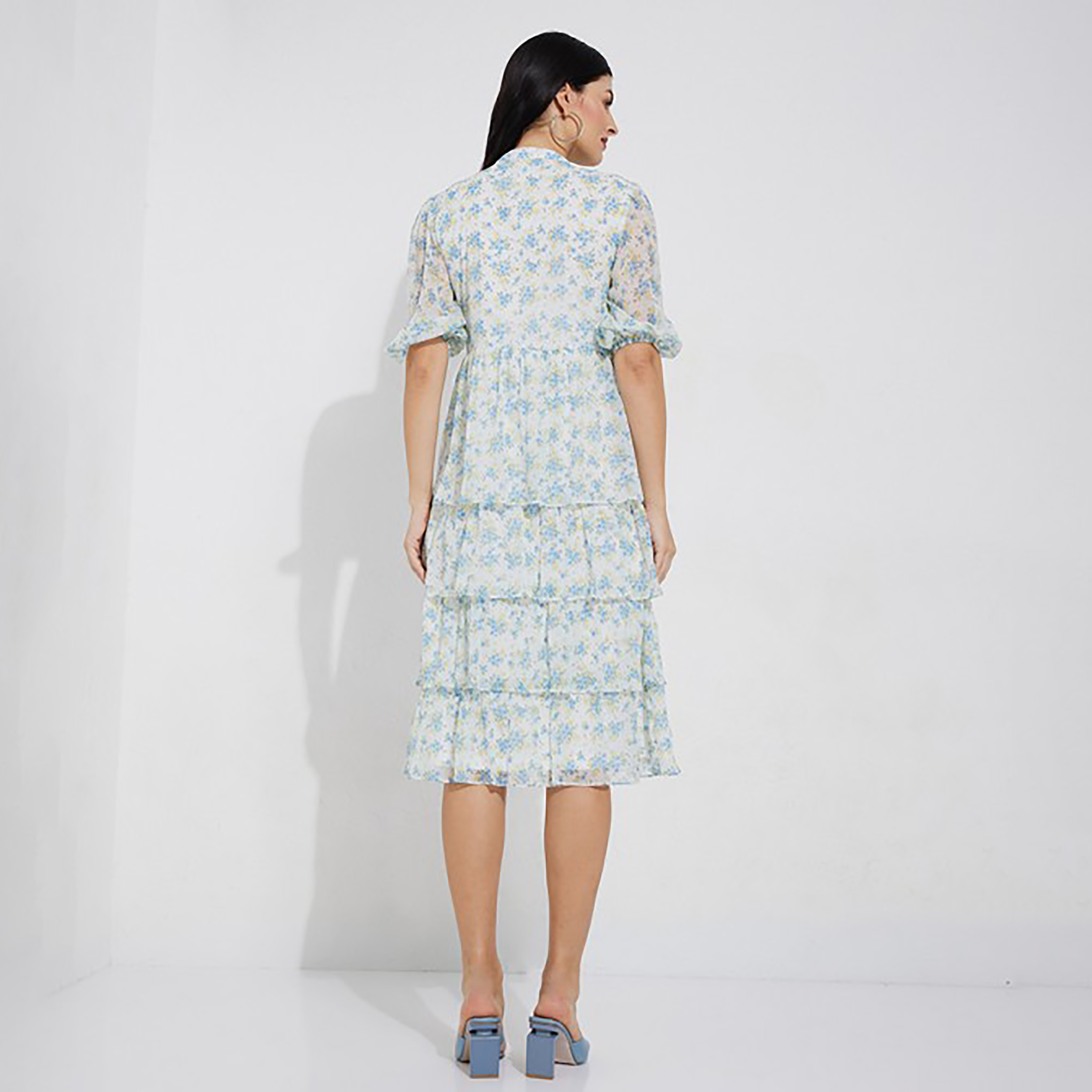 Aeropostale Printed Mandarin Collar Tiered Knee Dress-women-clothing-dresses-image-4