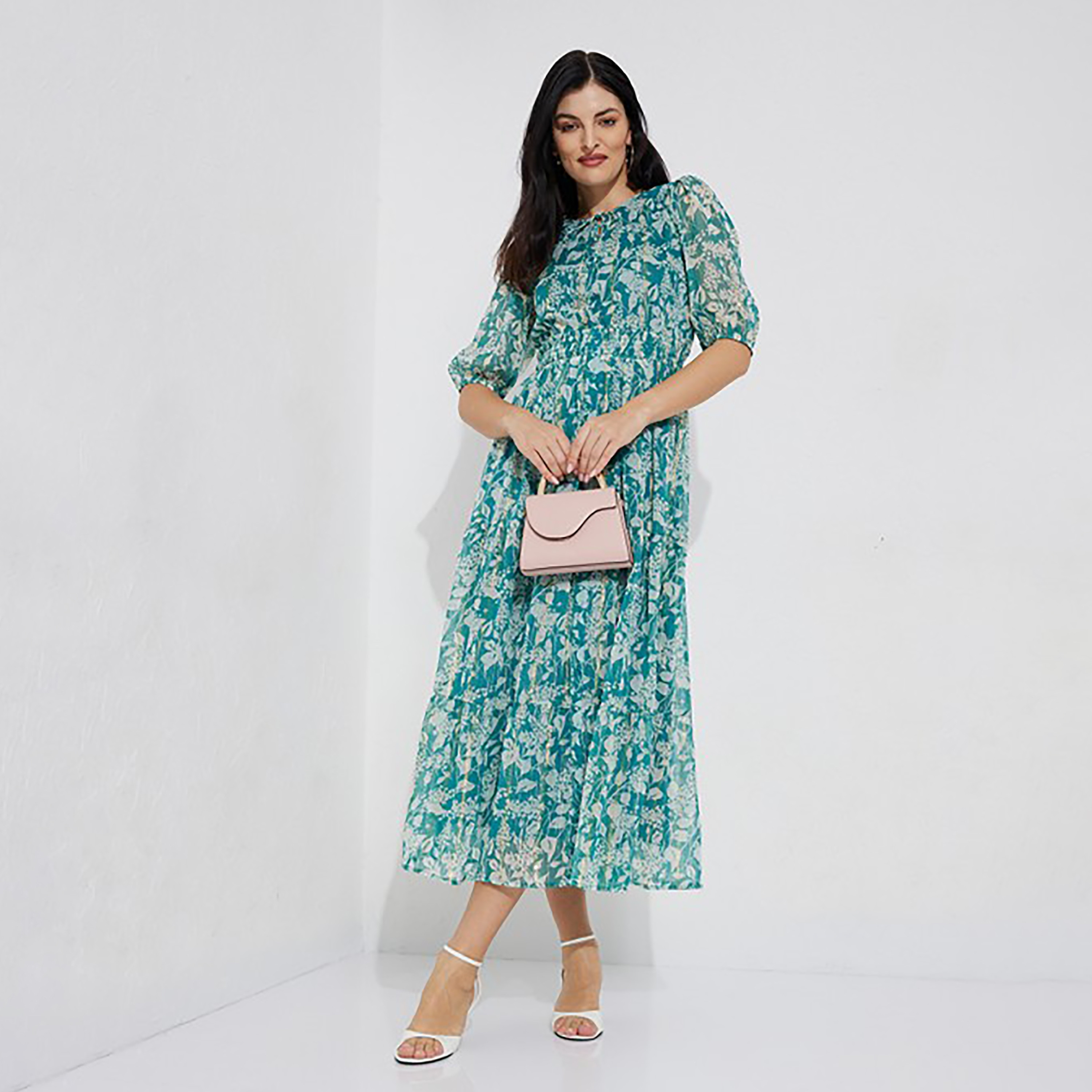 Aeropostale Printed Keyhole Neck Tiered Midi Dress-women-clothing-dresses-image-2
