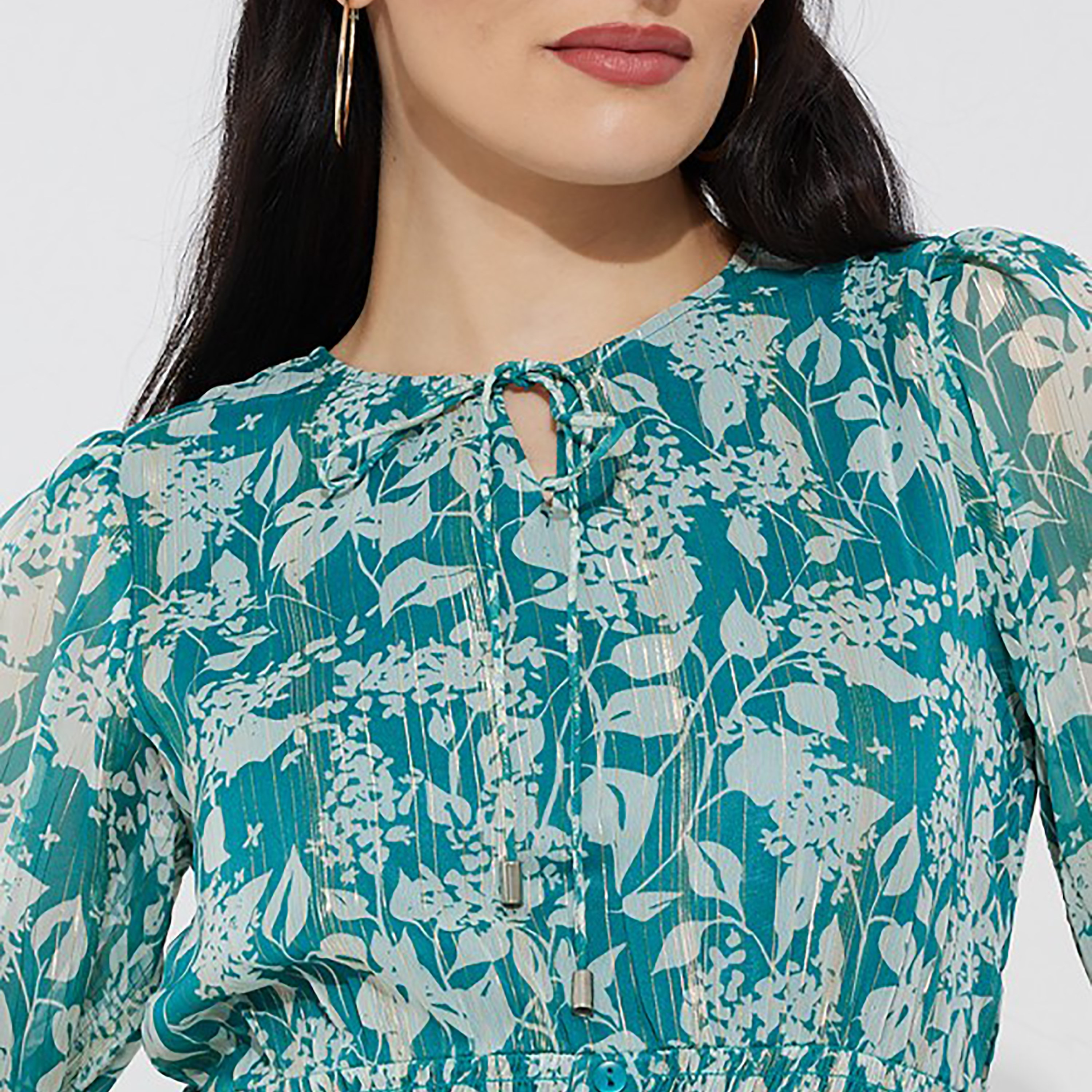 فستان ميدي بطبقات ورقبة كيهول مع مطبوع من إيروبوستال-women-clothing-dresses-image-3