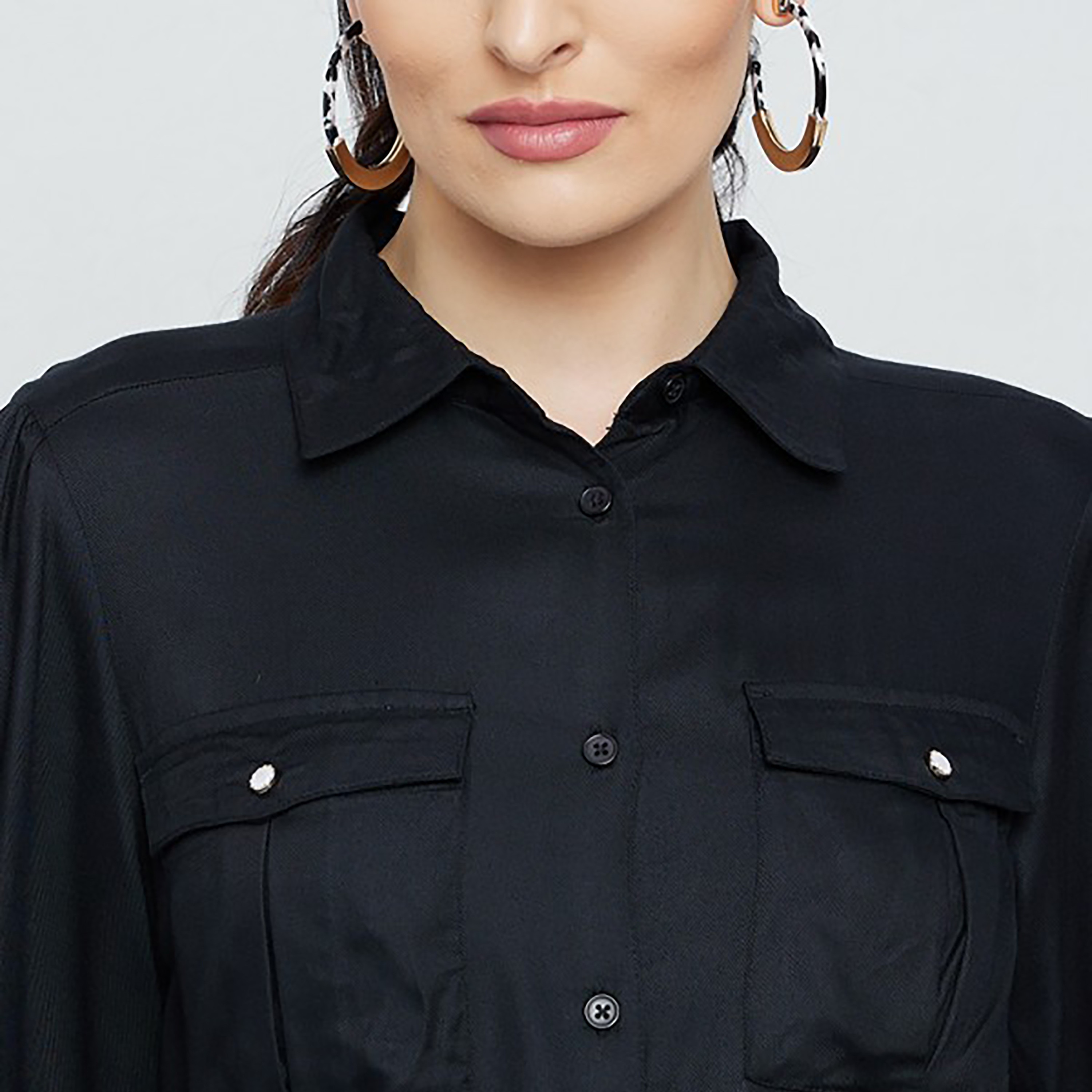 Aeropostale Plain Collared Midi Shirt Dress-women-clothing-dresses-image-3