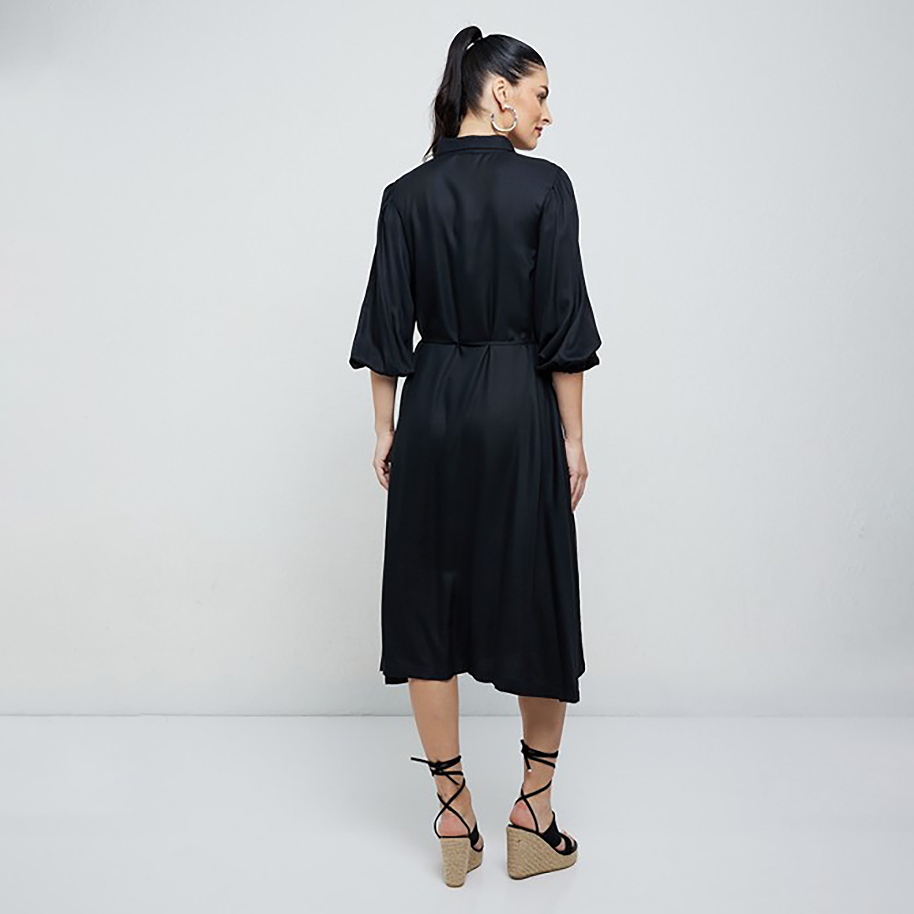 Aeropostale Plain Collared Midi Shirt Dress-women-clothing-dresses-image-4