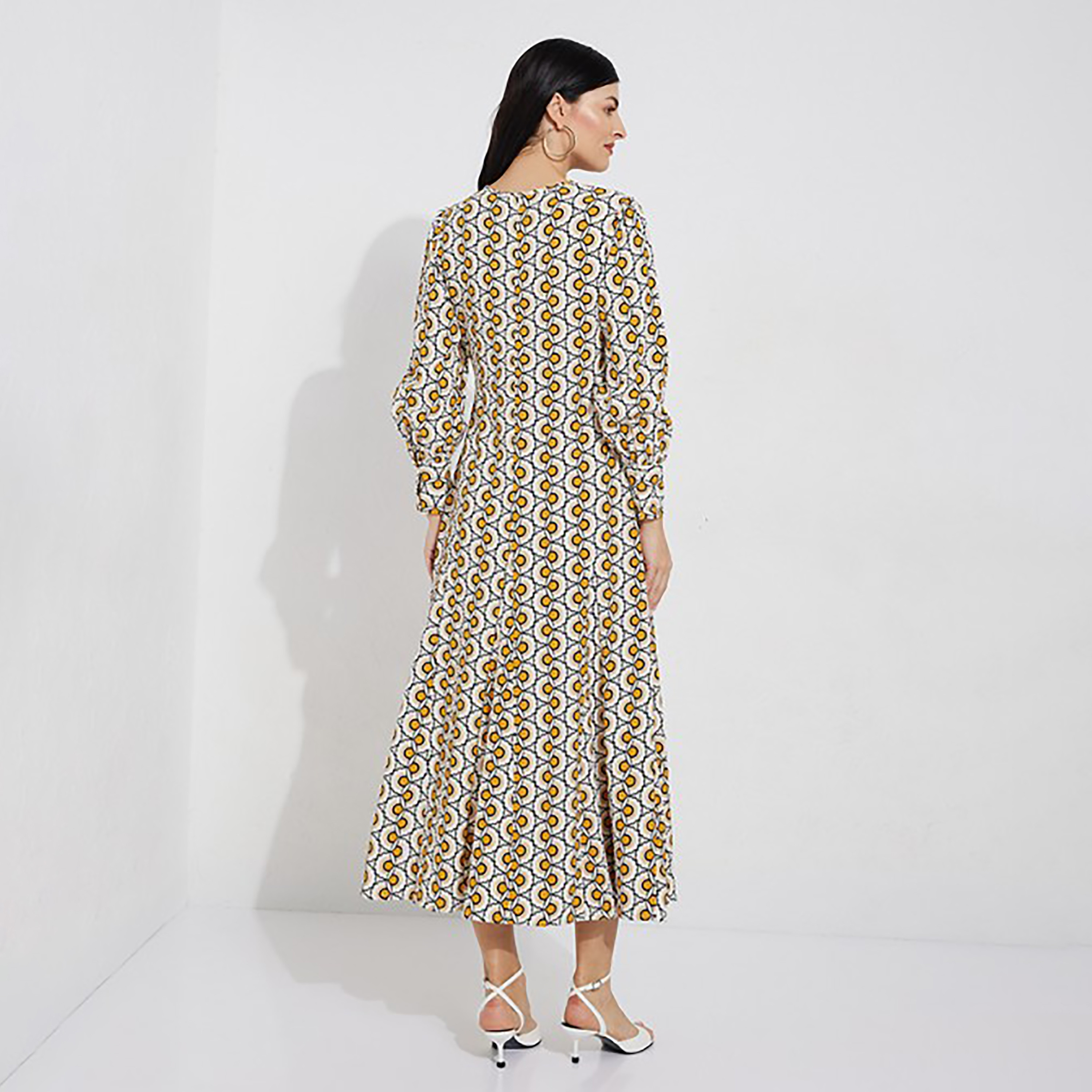 Aeropostale Printed V-Neck A-Line Midi Dress-women-clothing-dresses-image-4