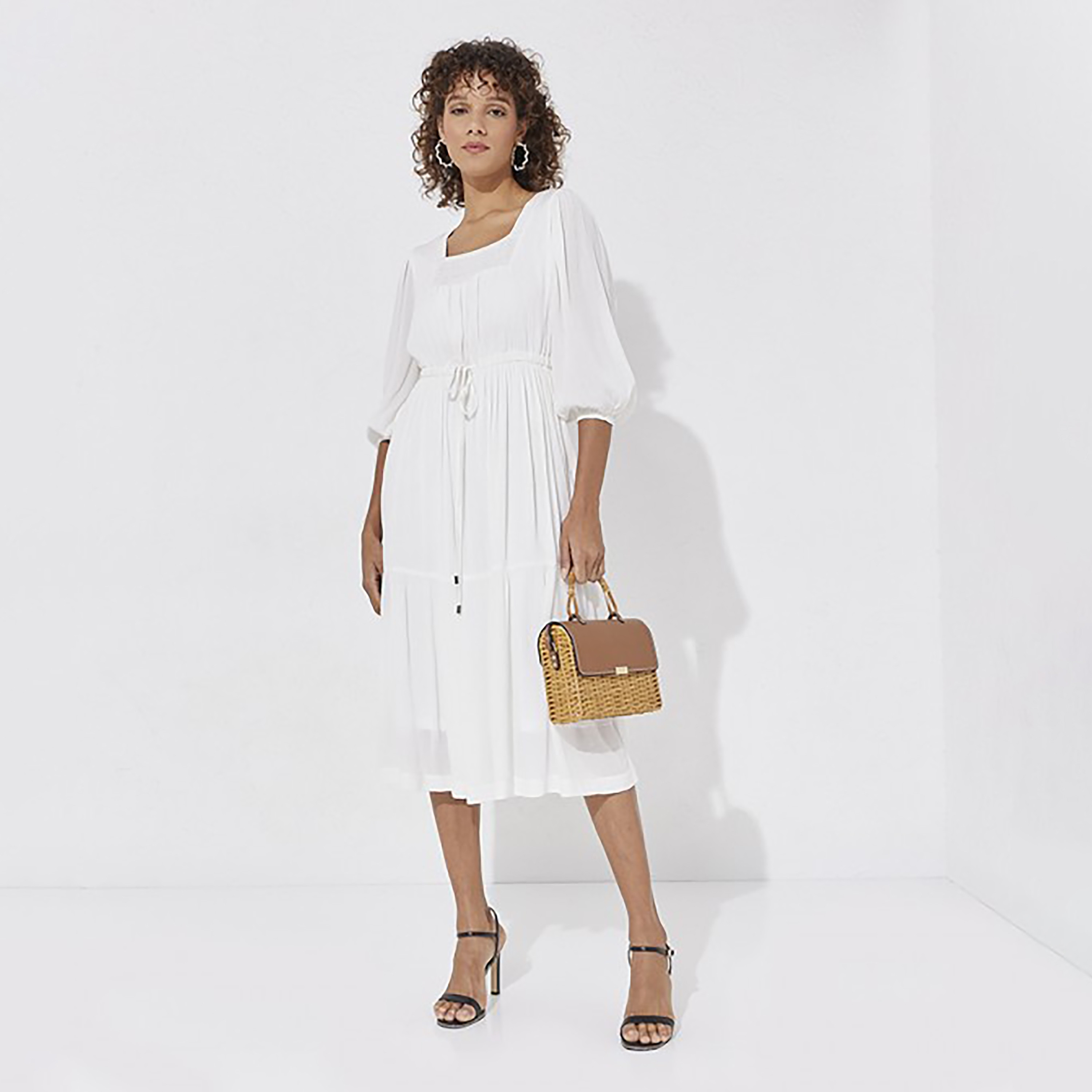 Aeropostale Textured Square Neck Tiered Midi Dress-women-clothing-dresses-image-2