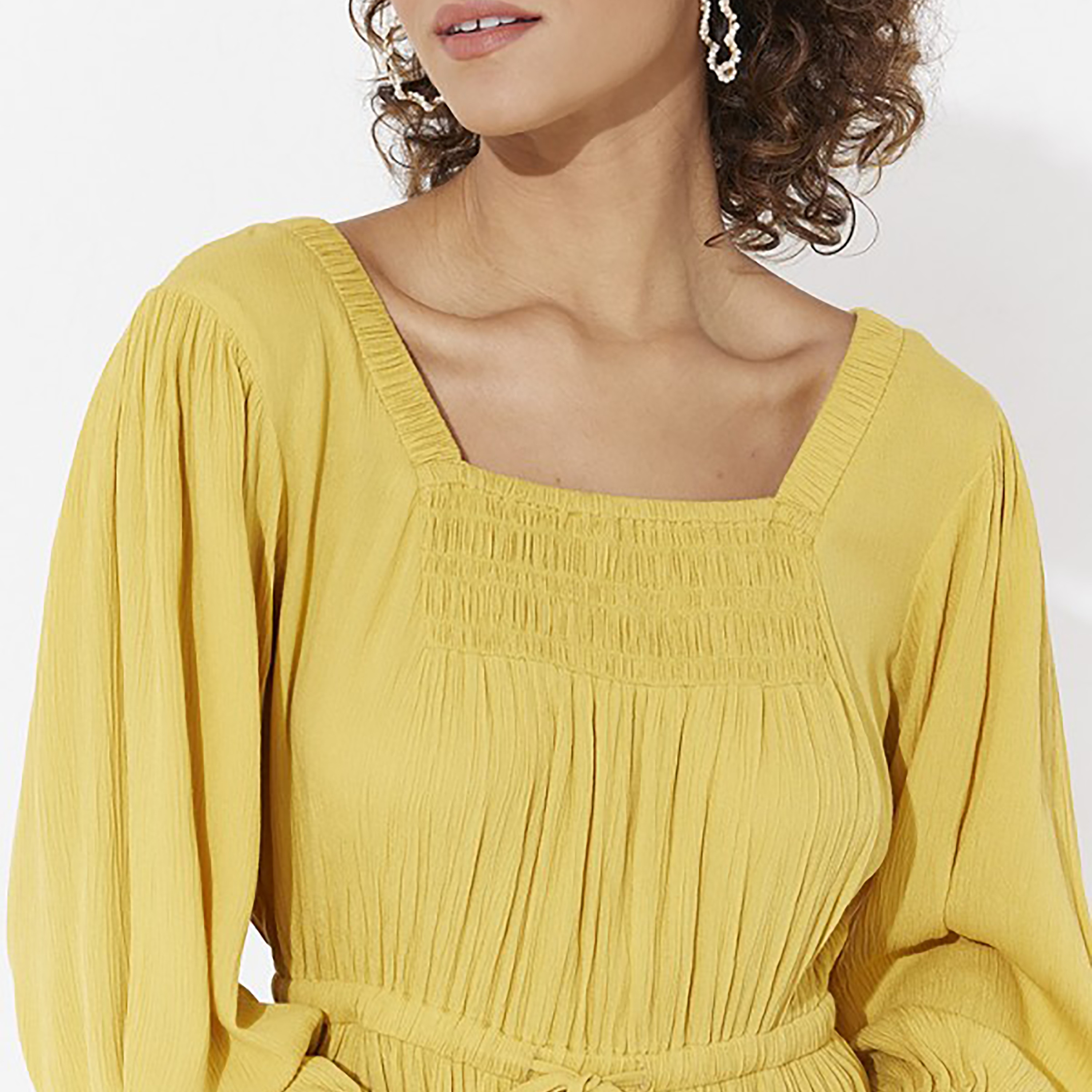 Aeropostale Textured Square Neck Tiered Midi Dress-women-clothing-dresses-image-7