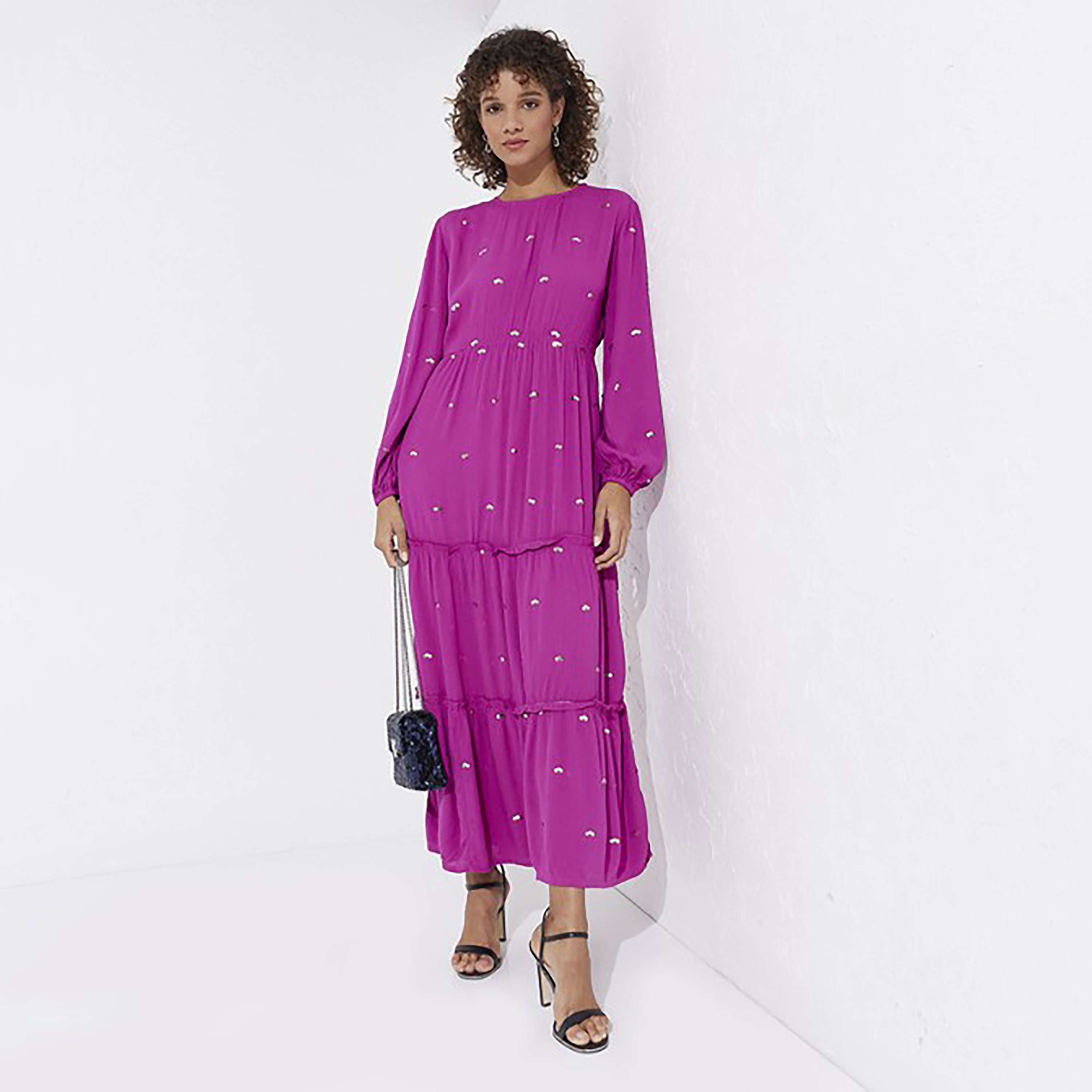 Aeropostale Sequins Round Neck Tiered Maxi Dress-women-clothing-dresses-image-2