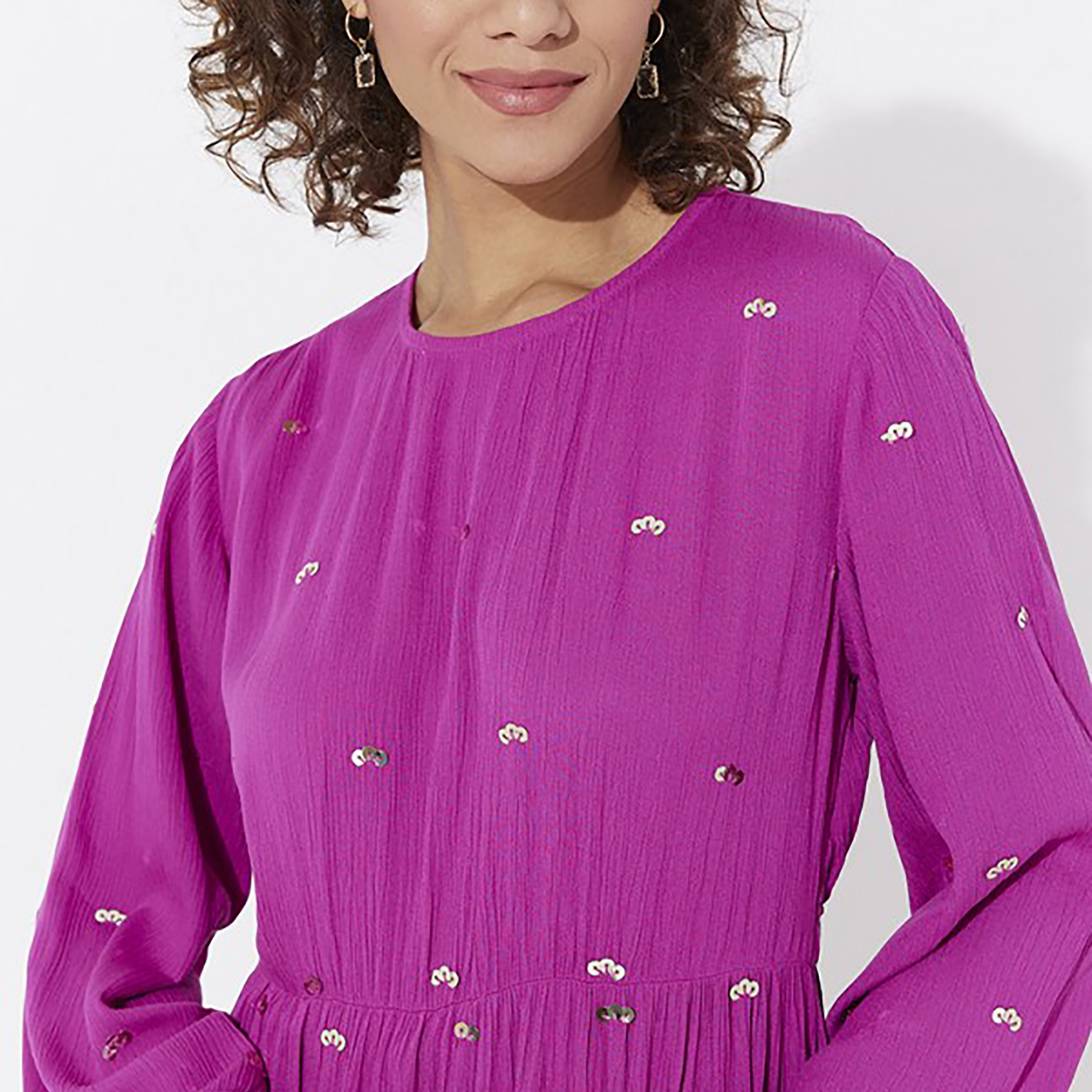 Aeropostale Sequins Round Neck Tiered Maxi Dress-women-clothing-dresses-image-3