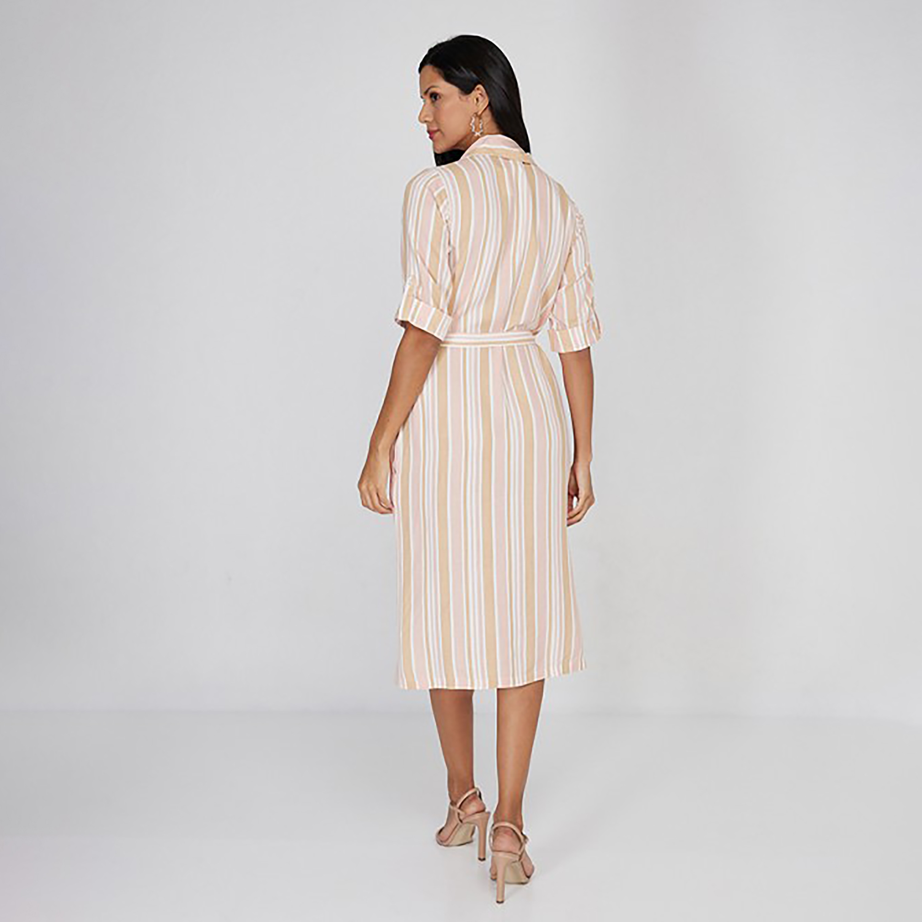 فستان قميص ميدي بياقة مع مخطط من إيروبوستال-women-clothing-dresses-image-8