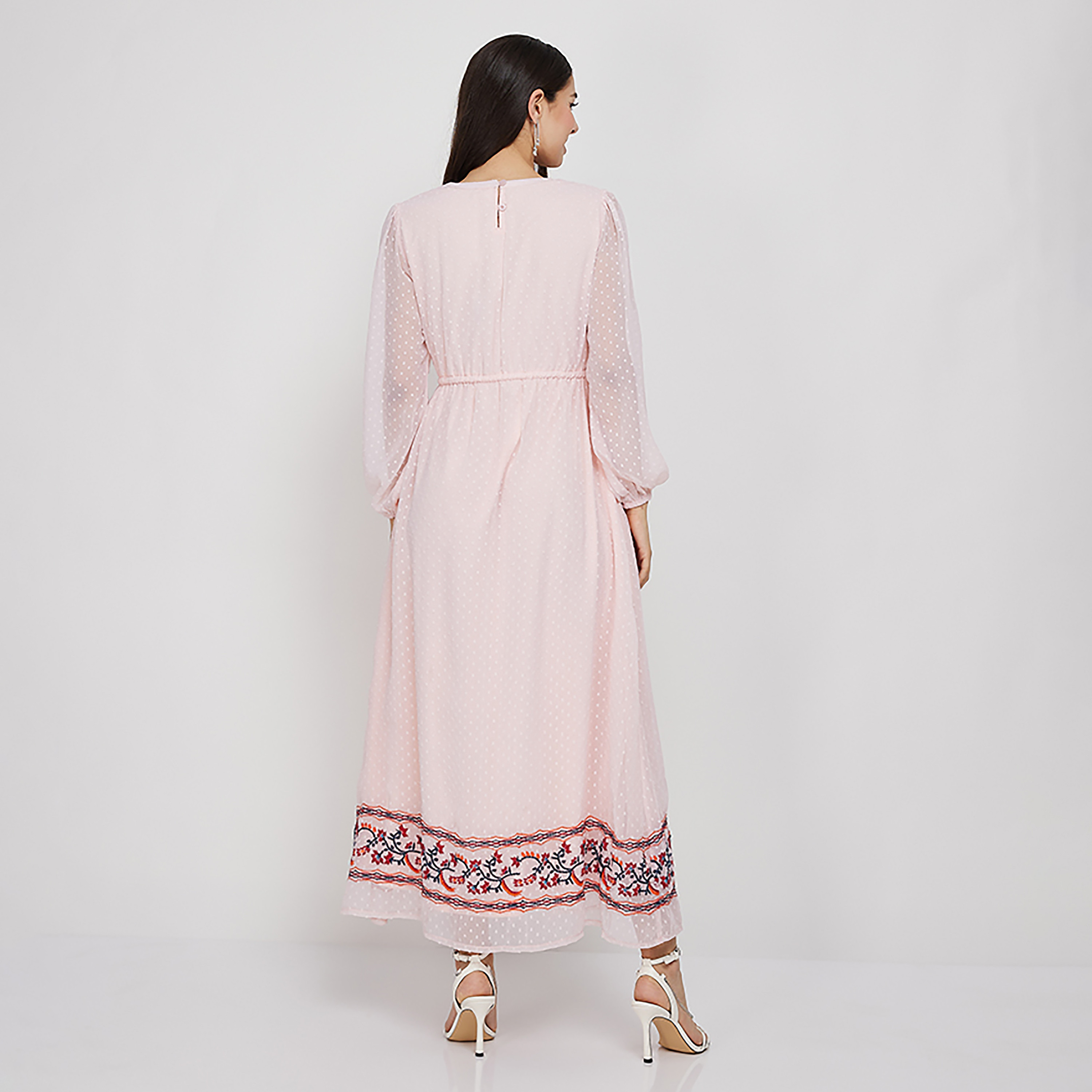 فستان ماكسي بياقة مستديرة مع مطرزة من ايروبوستال-women-clothing-dresses-image-8