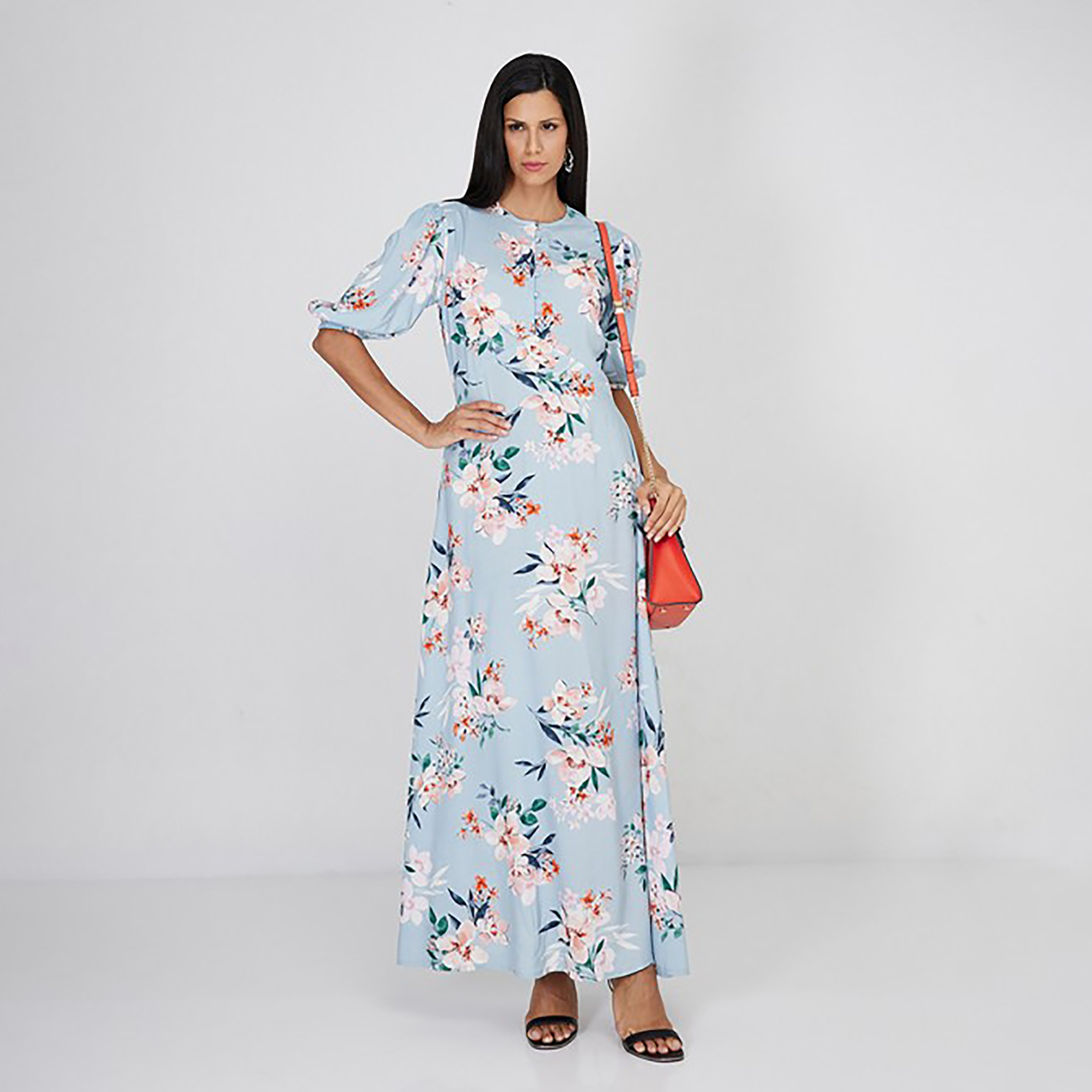Aeropostale Printed Round Neck A-Line Maxi Dress-women-clothing-dresses-image-2