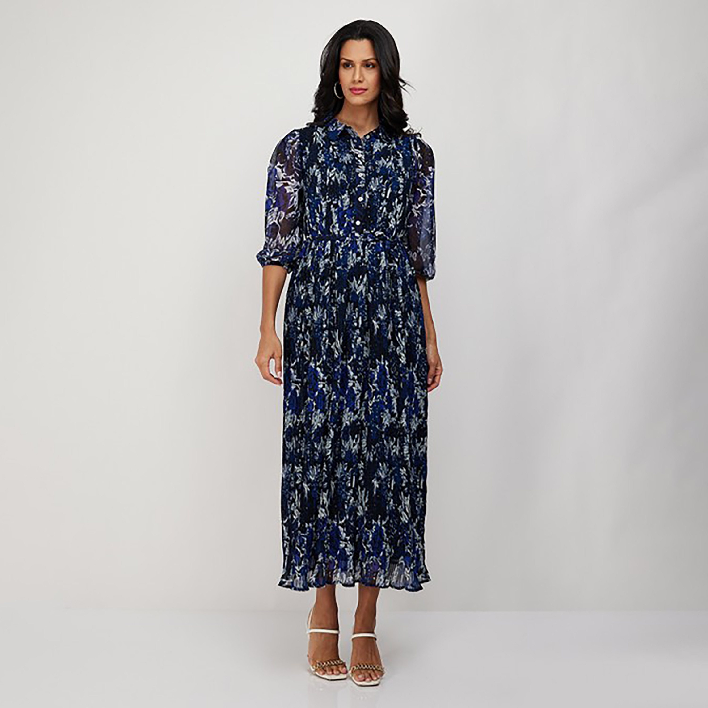 فستان قميص ماكسي بياقة مزهّرة من إيروبوستال-women-clothing-dresses-image-1