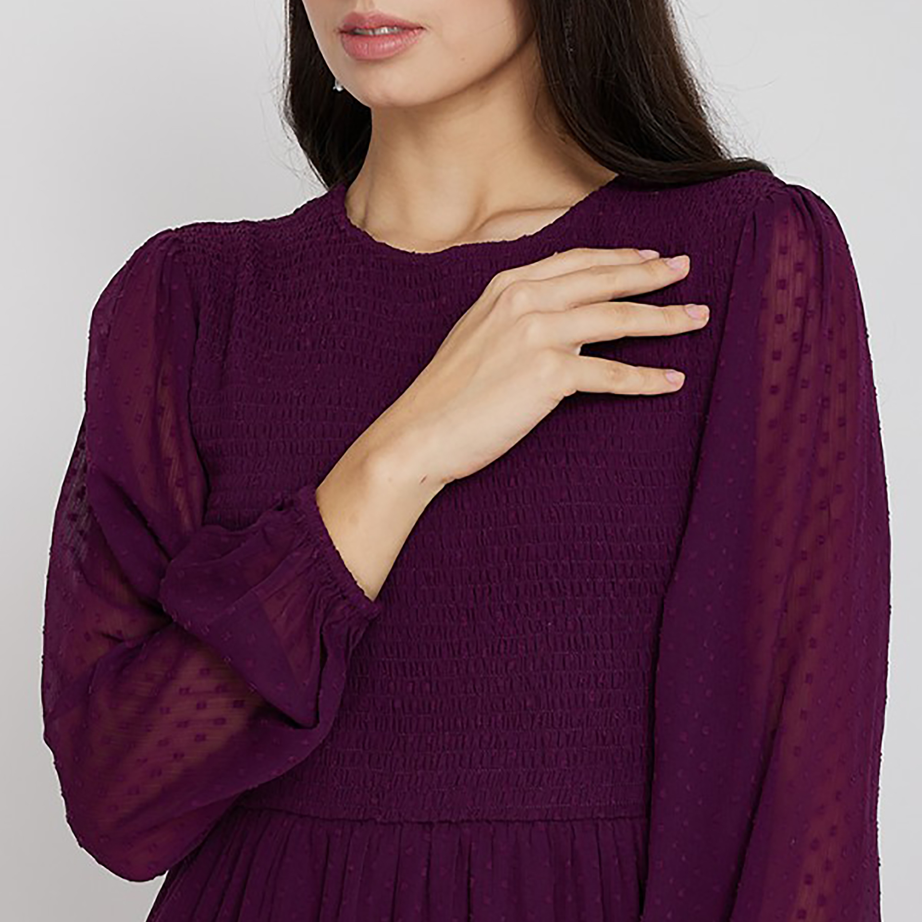 Aeropostale Smocked Round Neck Tiered Maxi Dress-women-clothing-dresses-image-3