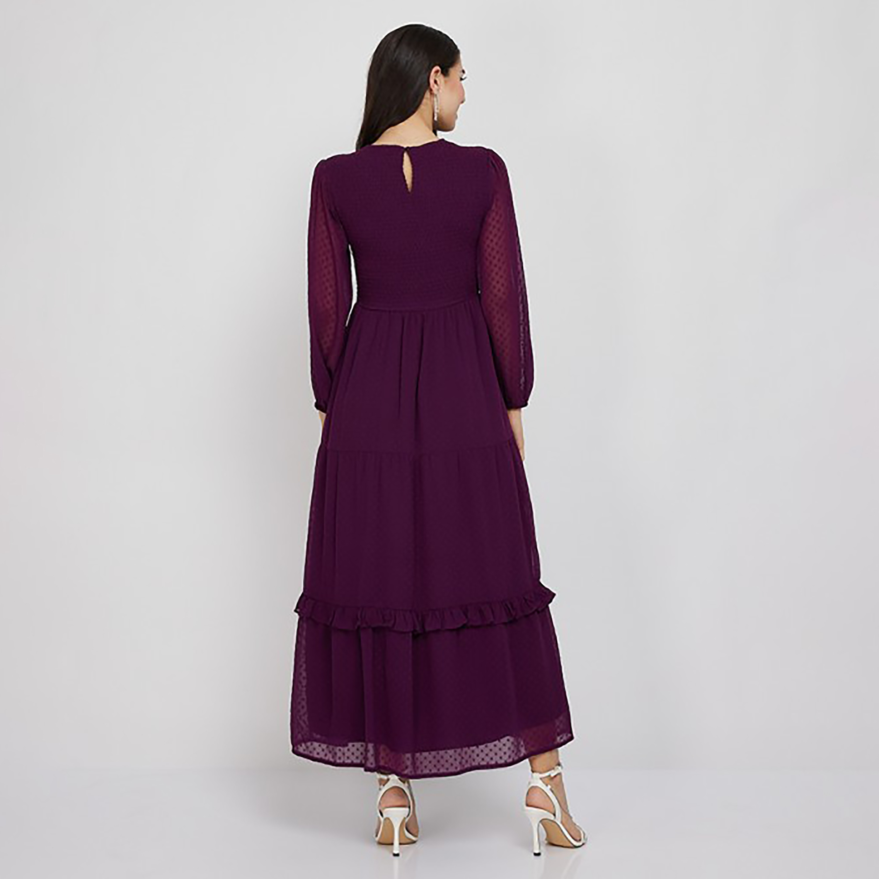 Aeropostale Smocked Round Neck Tiered Maxi Dress-women-clothing-dresses-image-4