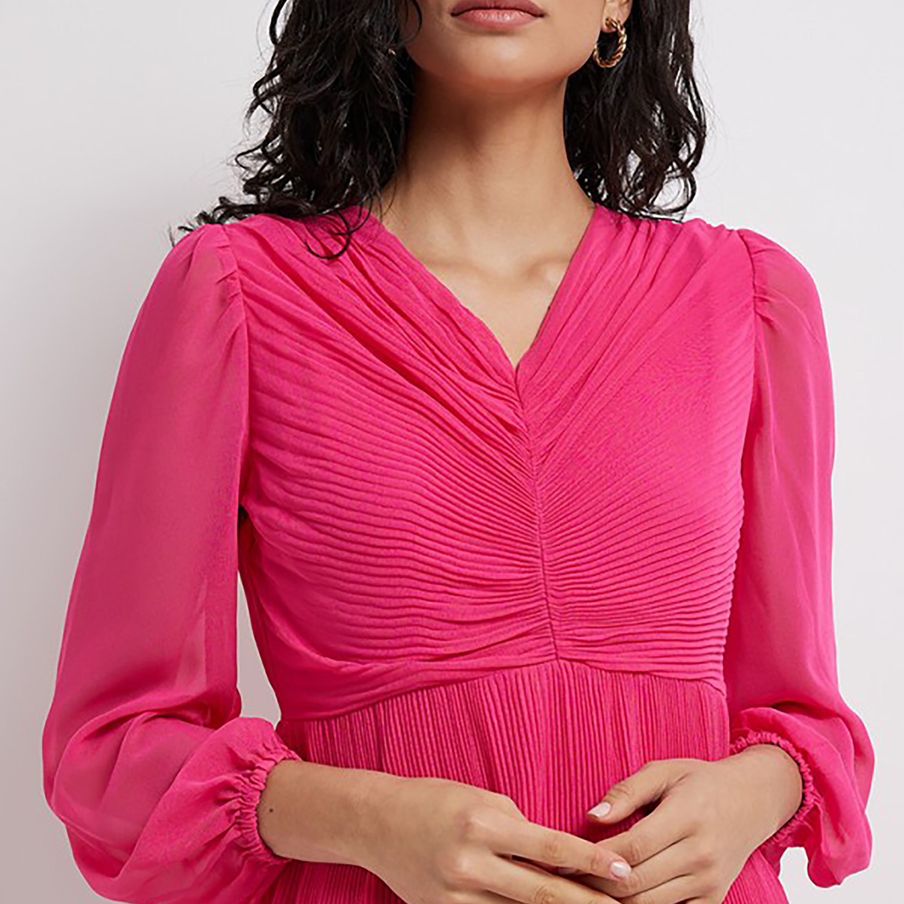 Aeropostale Textured V-Neck Flared Midi Dress-women-clothing-dresses-image-3