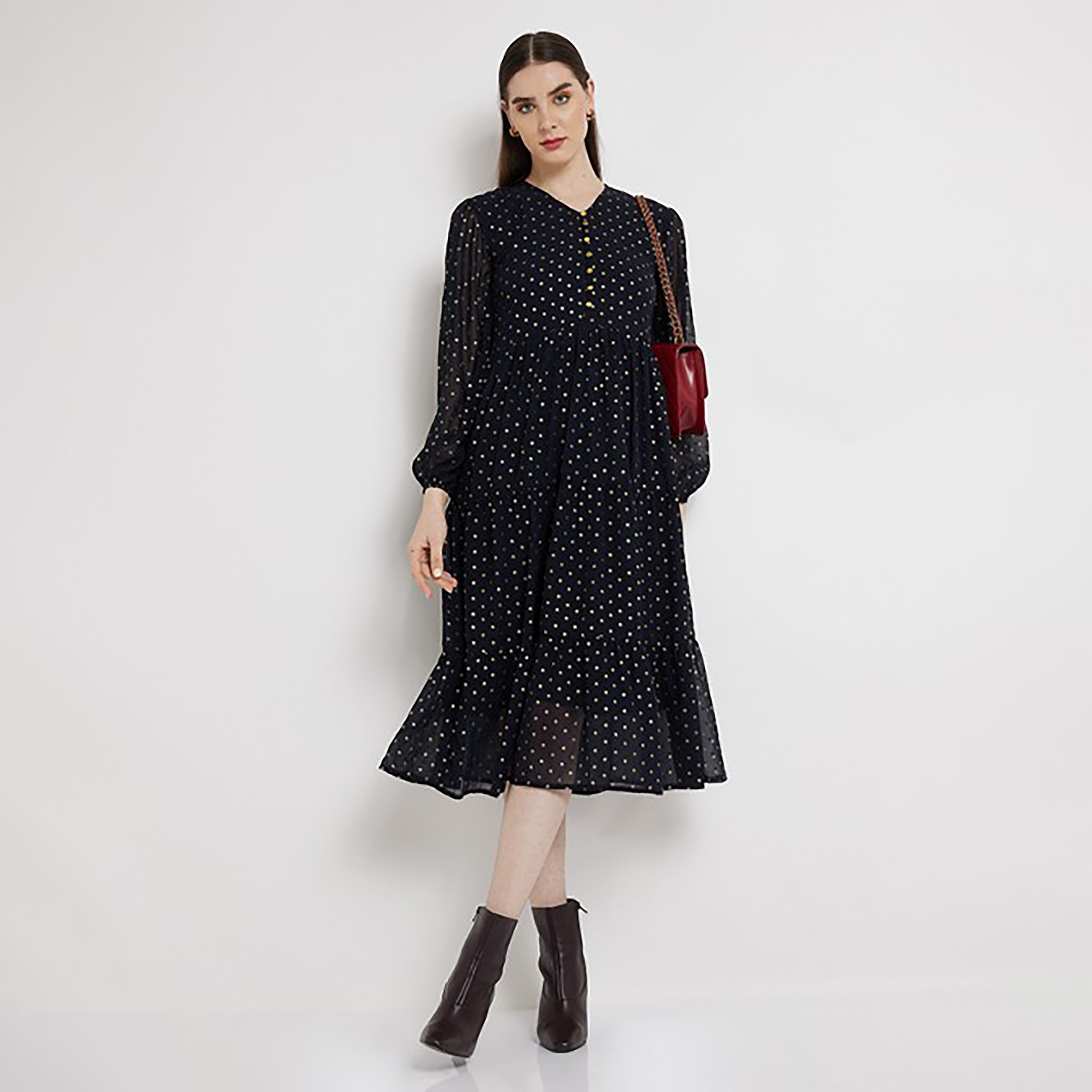 Aeropostale Printed V-Neck Tiered Midi Dress-women-clothing-dresses-image-2