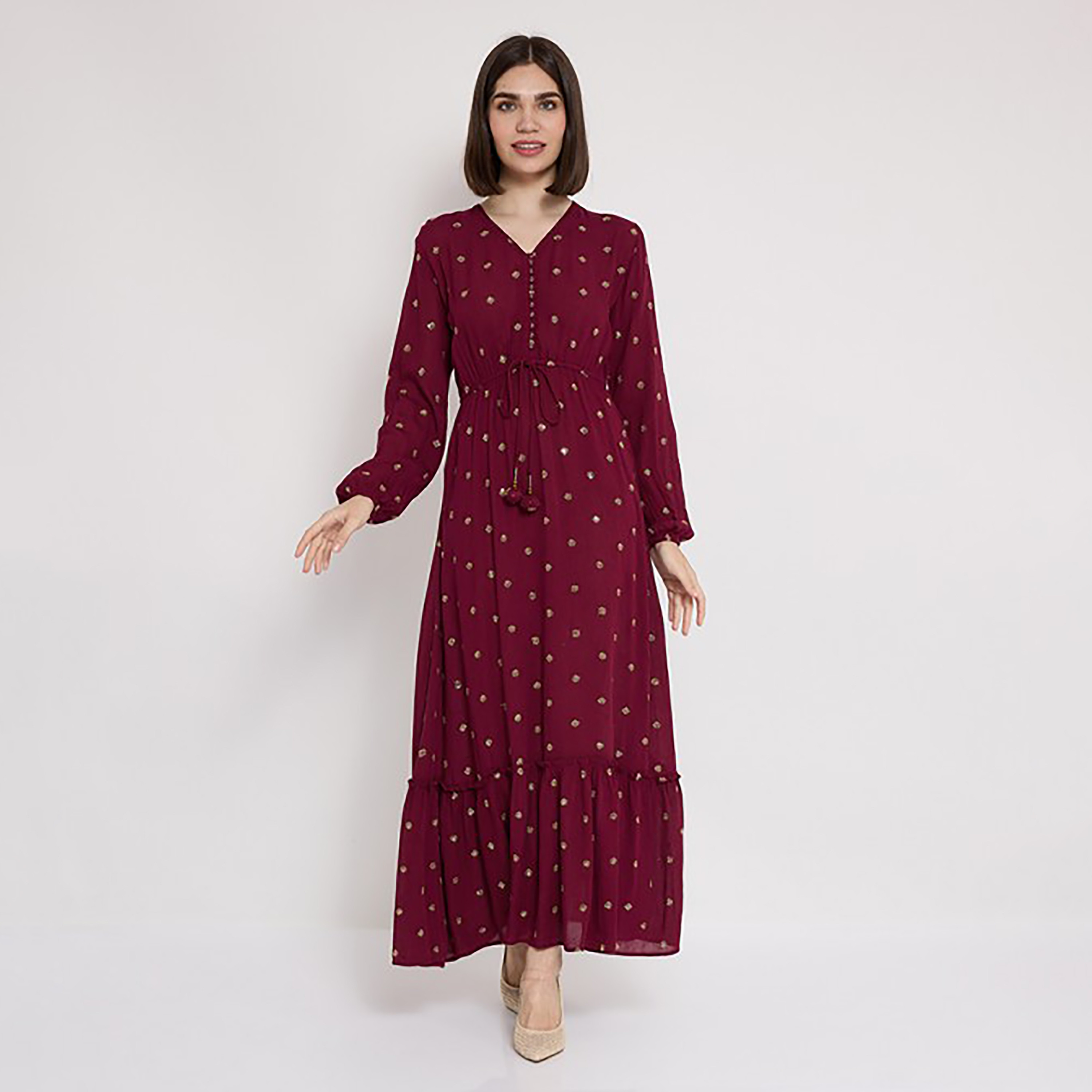 فستان ماكسي متعدد الطبقات مزين بالترتر من إيروبوستيل للنساء-women-clothing-dresses-image-1