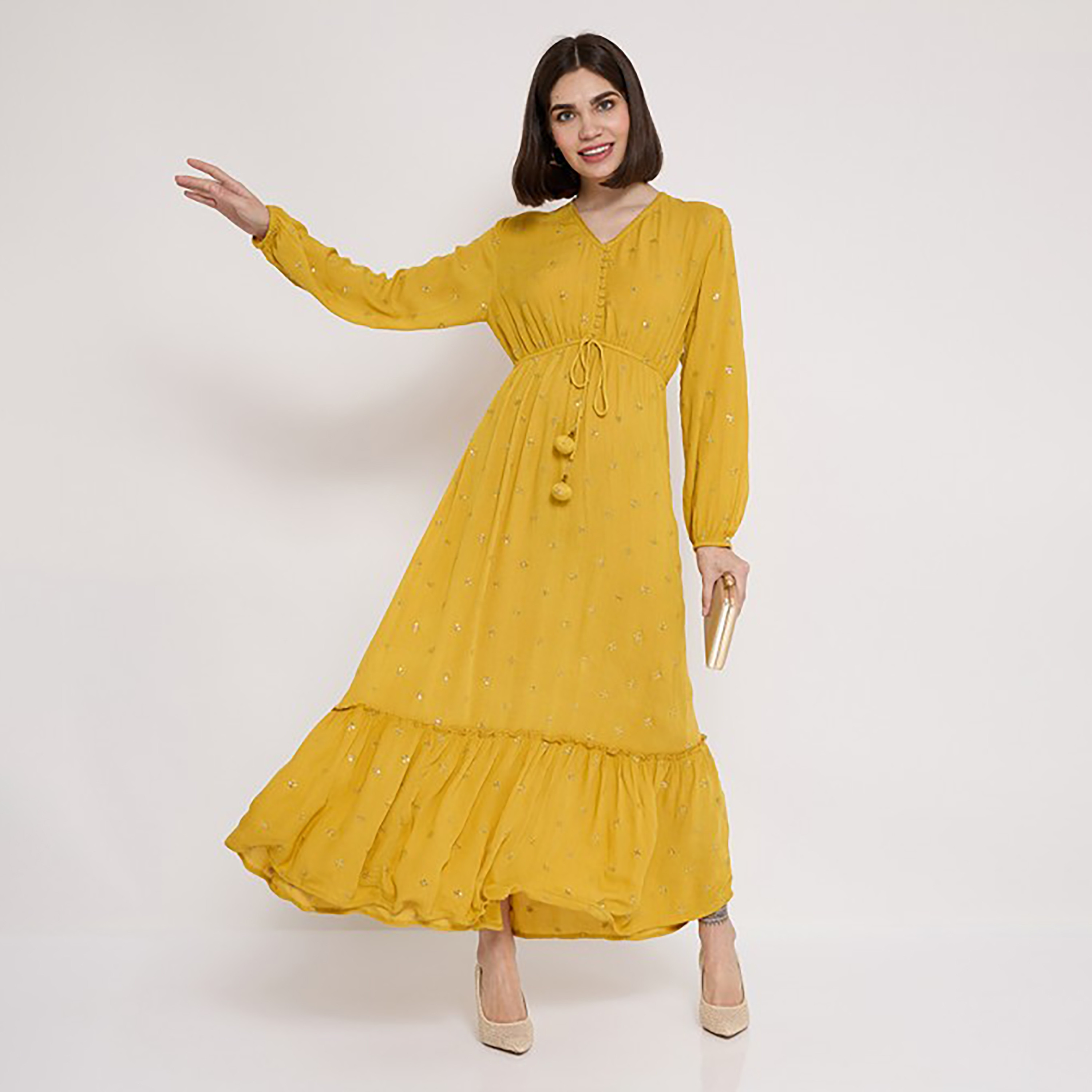 فستان ماكسي متعدد الطبقات مزين بالترتر من إيروبوستيل للنساء-women-clothing-dresses-image-7