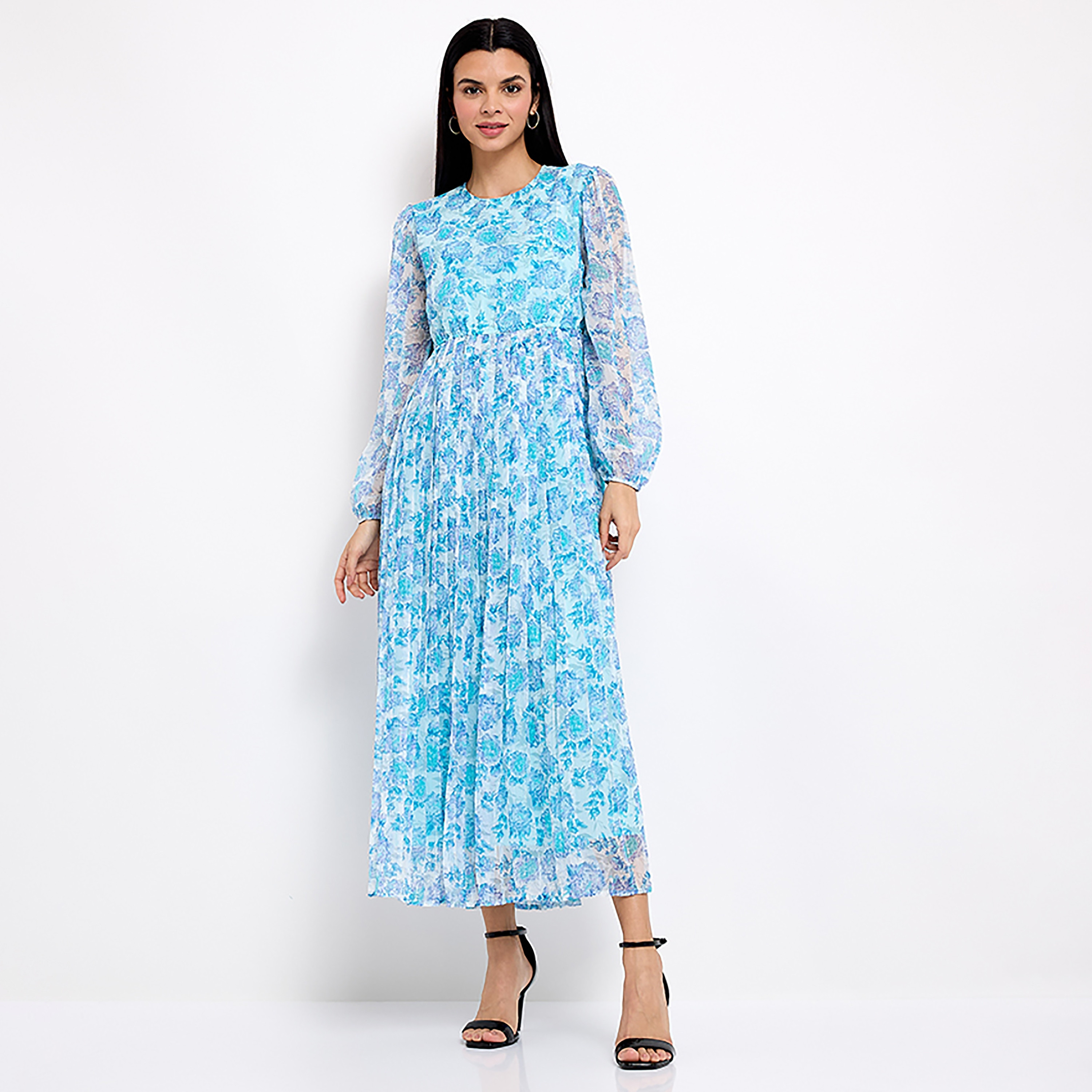 فستان ميدي بطيات ومطبوع من إيروبوستال-women-clothing-dresses-image-5