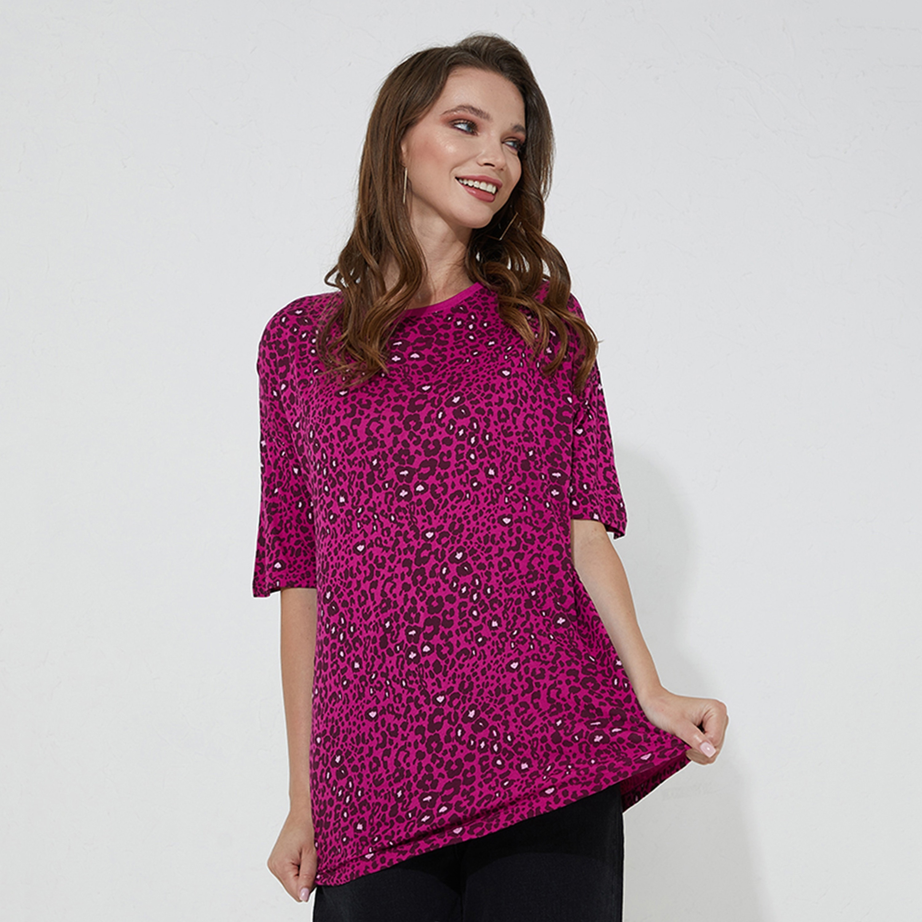 Aeropostale Animal Print Crew Neck Short Sleeves Women's T-Shirt-women-clothing-tshirts-image-1