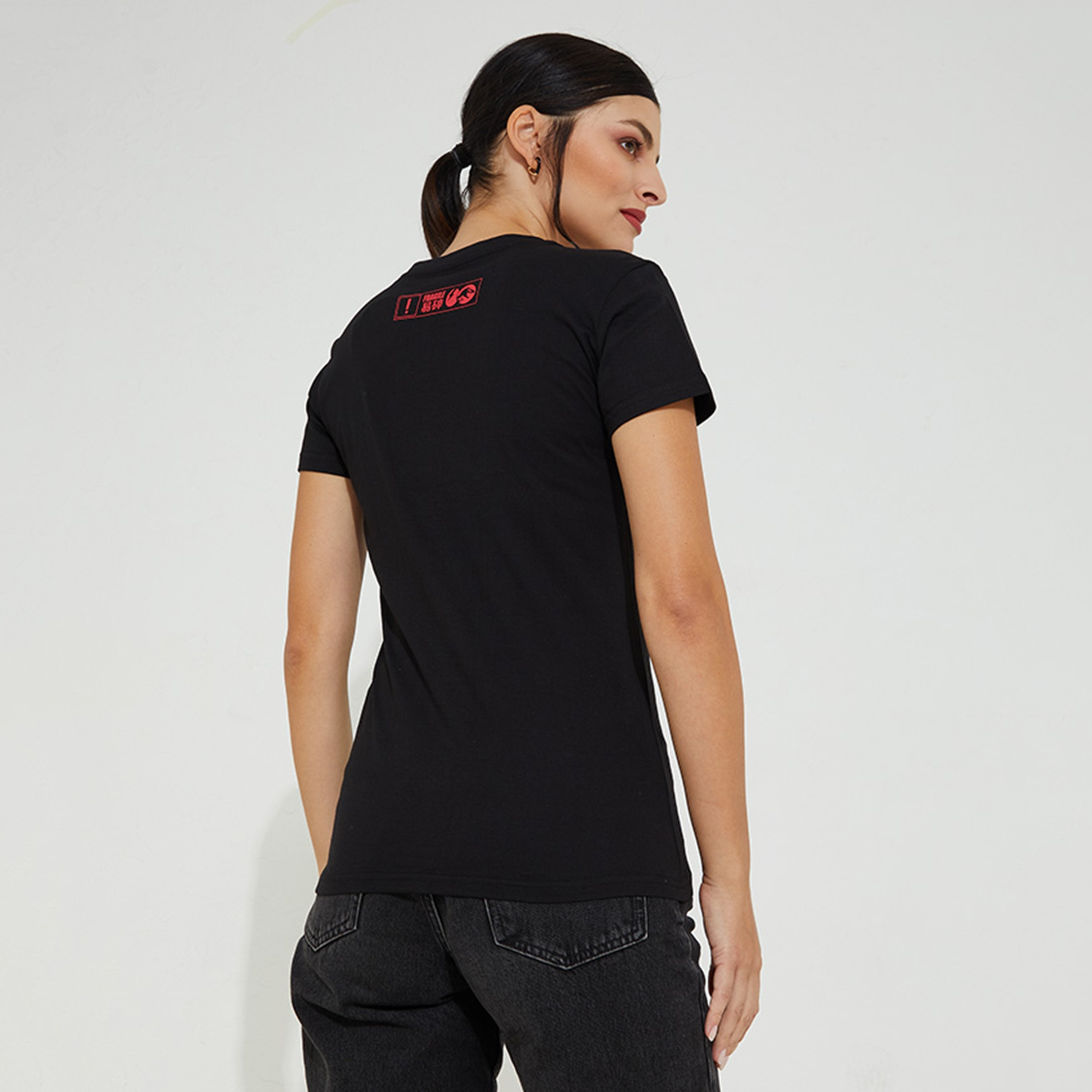 تي شيرت نسائي بأكمام قصيرة ورقبة دائرية وطبعة رسومات ديناصور من أيروبوستال-women-clothing-tshirts-image-4