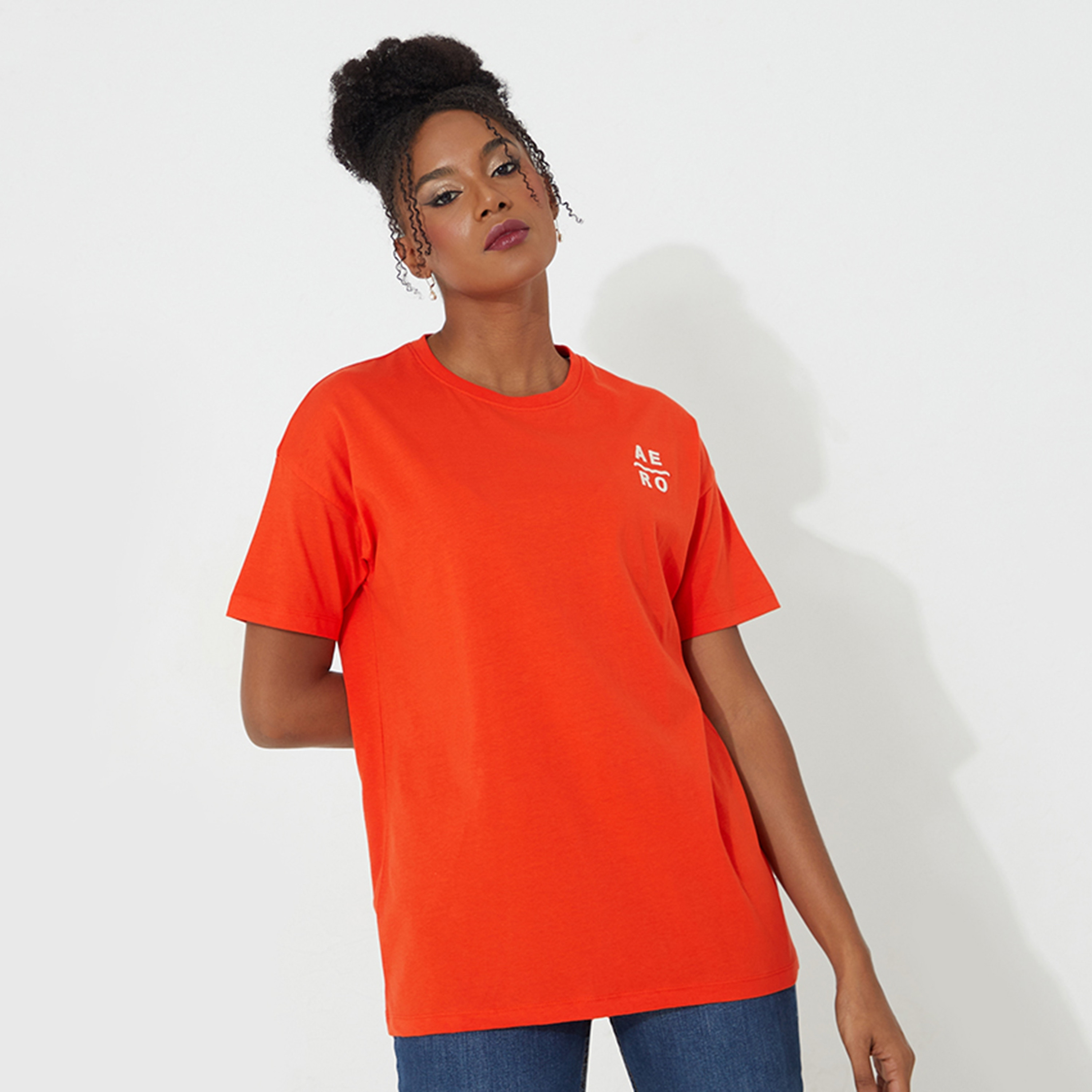 تي شيرت نسائي بأكمام قصيرة ورقبة دائرية وطبعة حورية البحر من أيروبوستال-women-clothing-tshirts-image-1