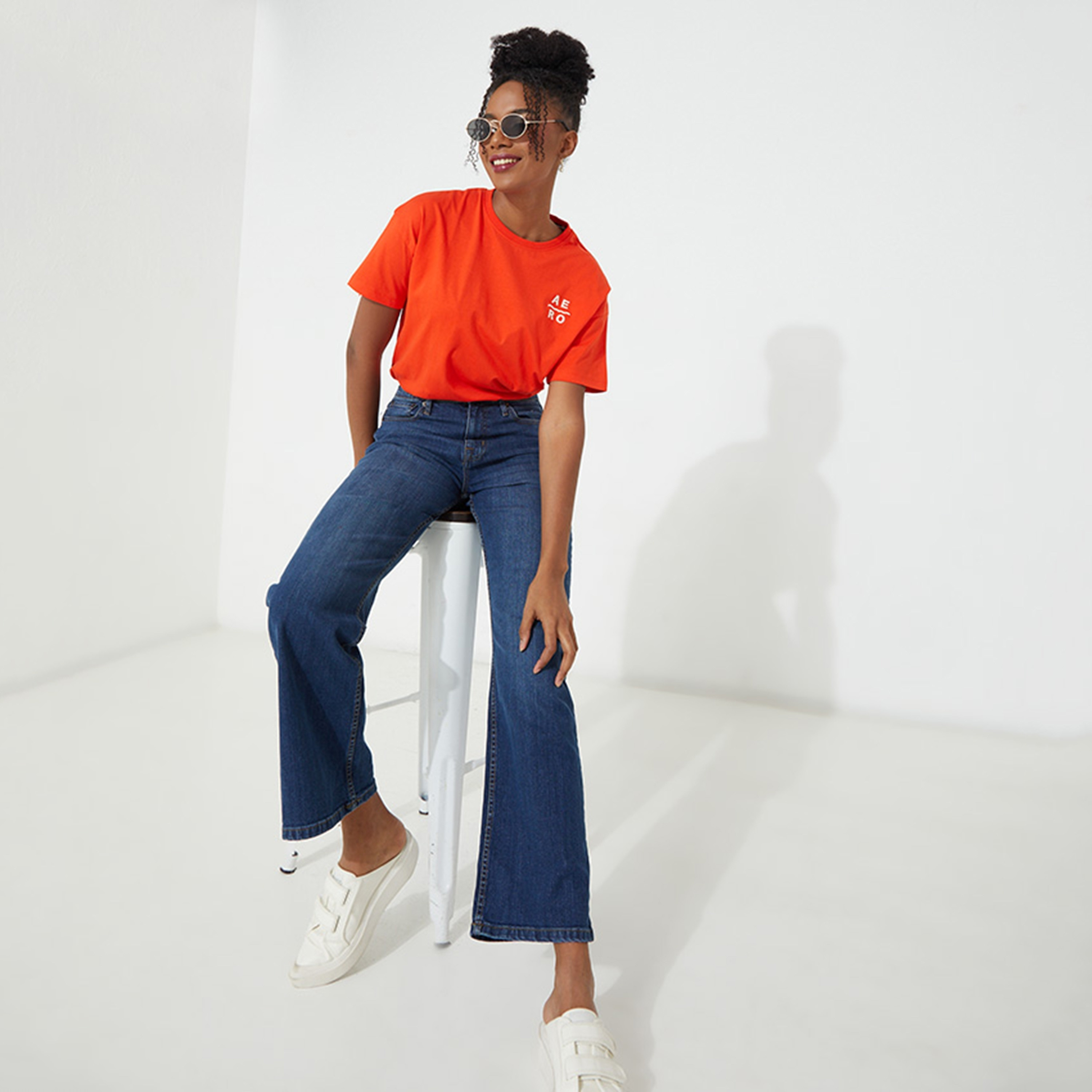 تي شيرت نسائي بأكمام قصيرة ورقبة دائرية وطبعة حورية البحر من أيروبوستال-women-clothing-tshirts-image-2