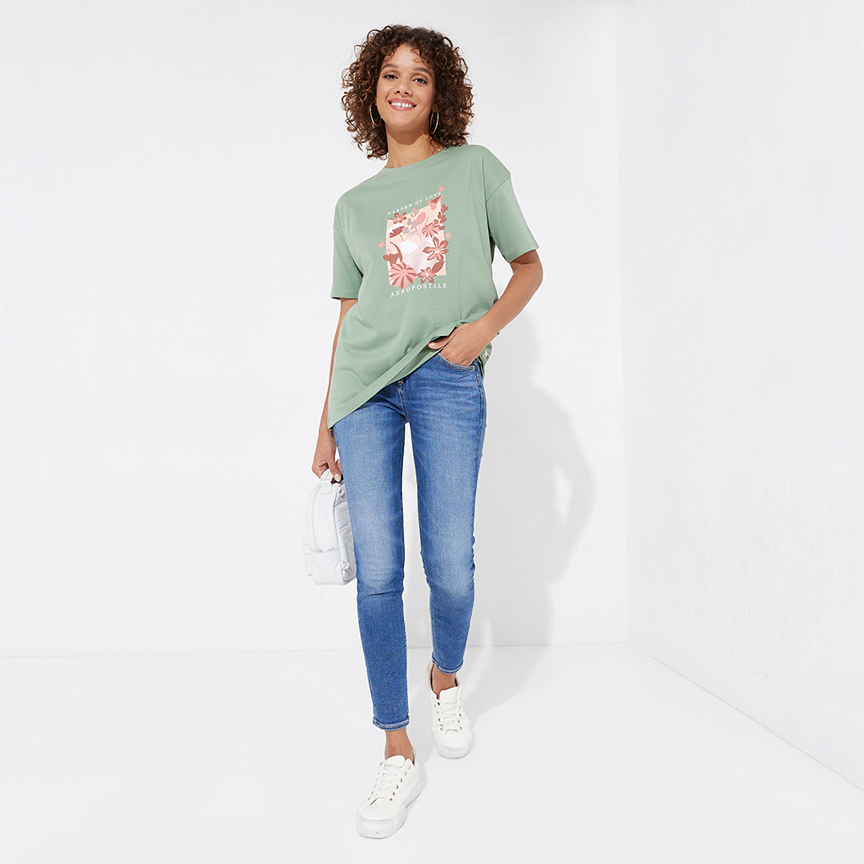 Aeropostale Floral Crew Neck Short Sleeves Women's T-Shirt-women-clothing-tshirts-image-2