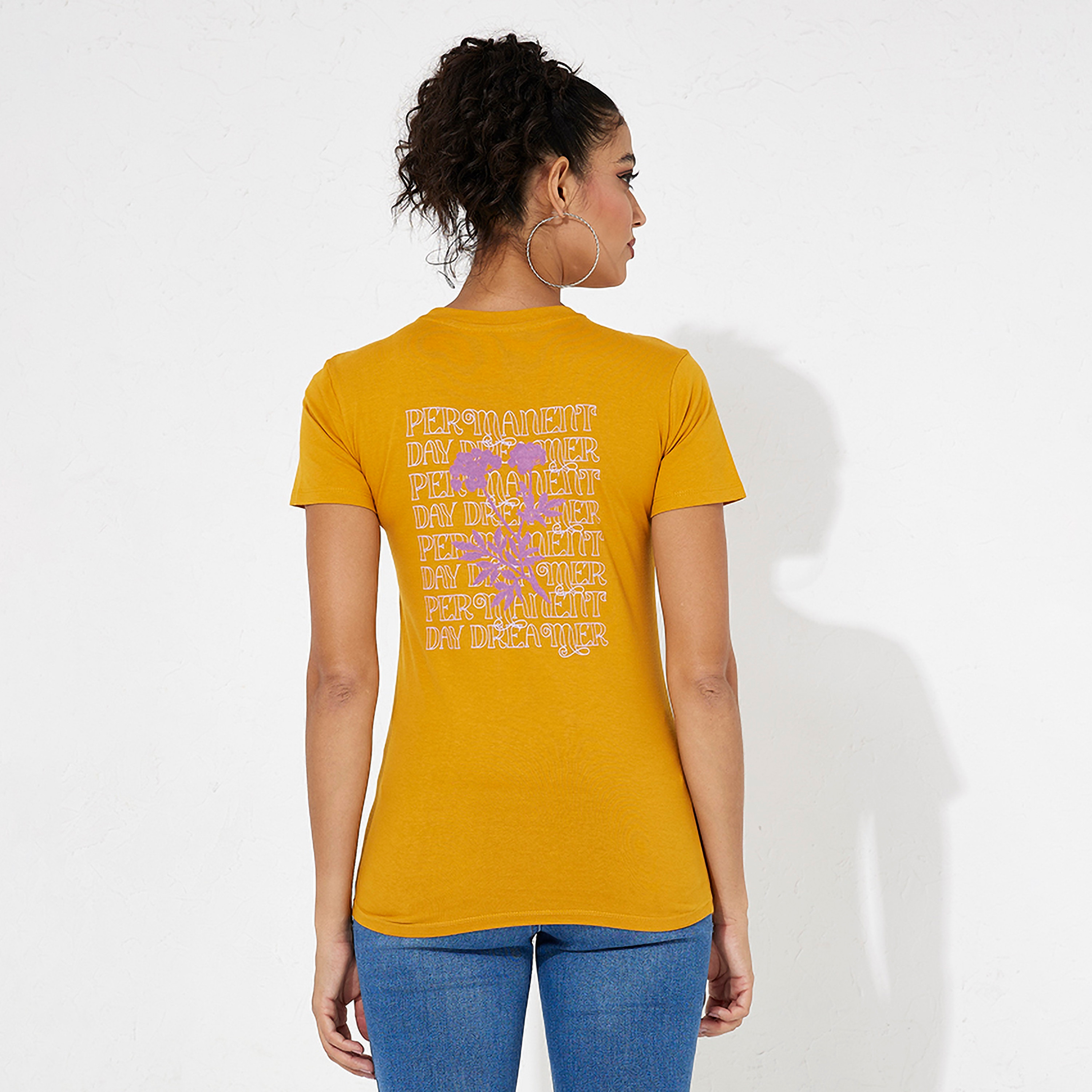 تي شيرت نسائي بأكمام قصيرة ورقبة دائرية وطبعة نصية من أيروبوستال-women-clothing-tshirts-image-8