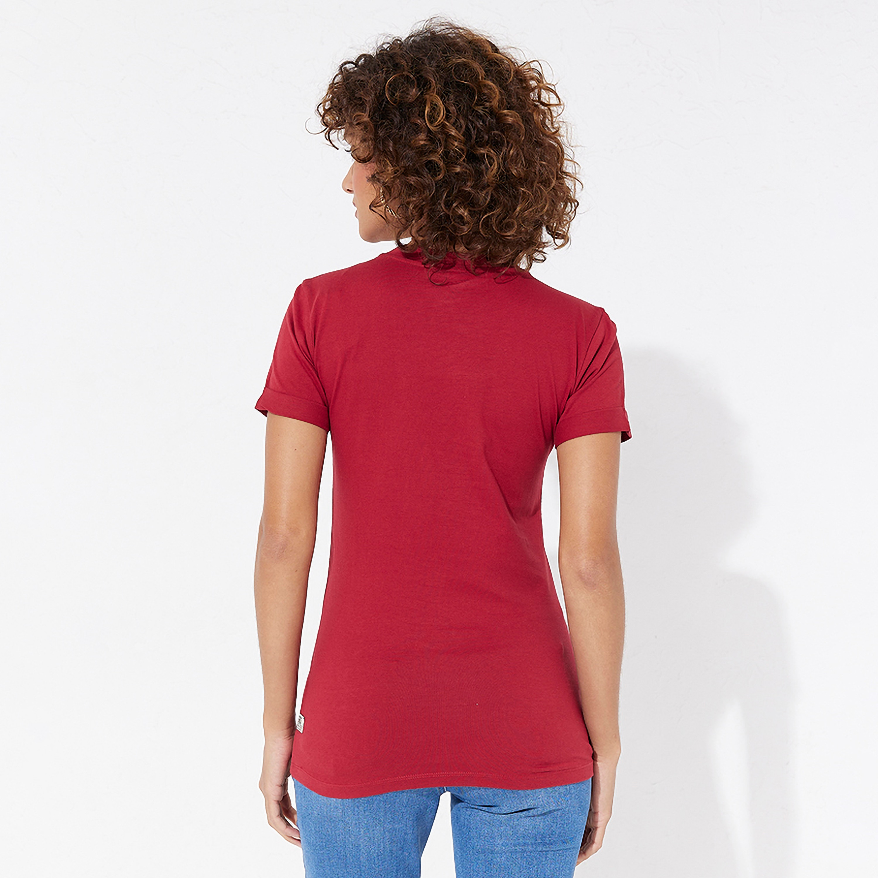 تي شيرت نسائي بأكمام قصيرة ورقبة دائرية مزخرفة بالزهور من أيروبوستال-women-clothing-tshirts-image-4