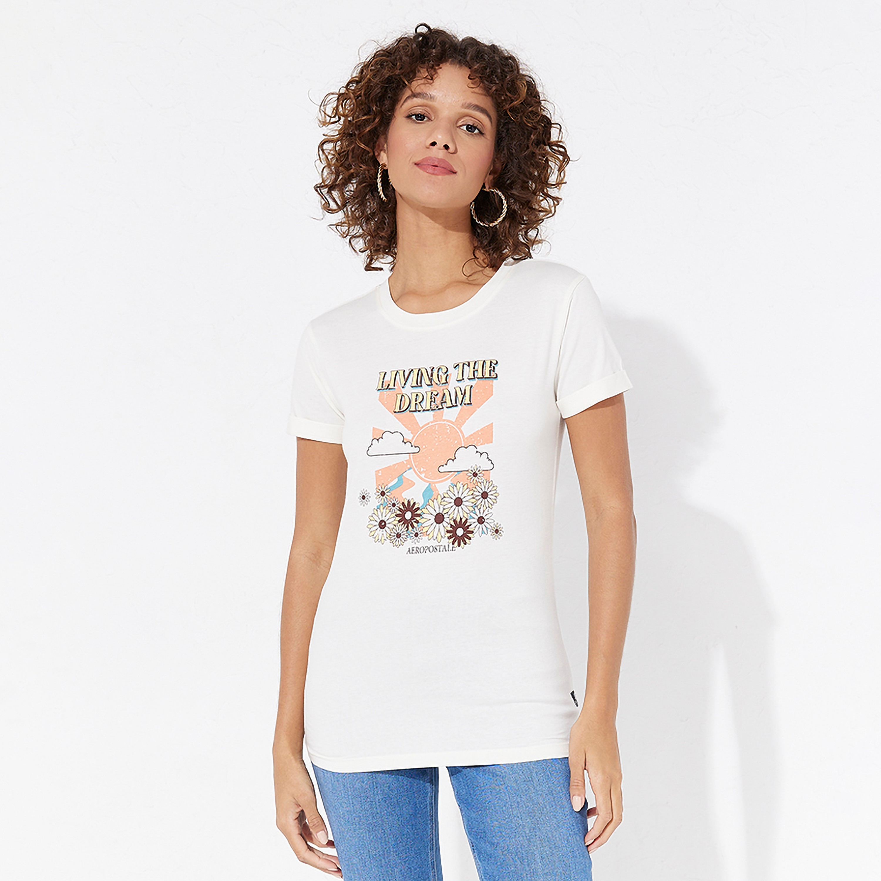Aeropostale Floral Crew Neck Short Sleeves Women's T-Shirt-women-clothing-tshirts-image-5