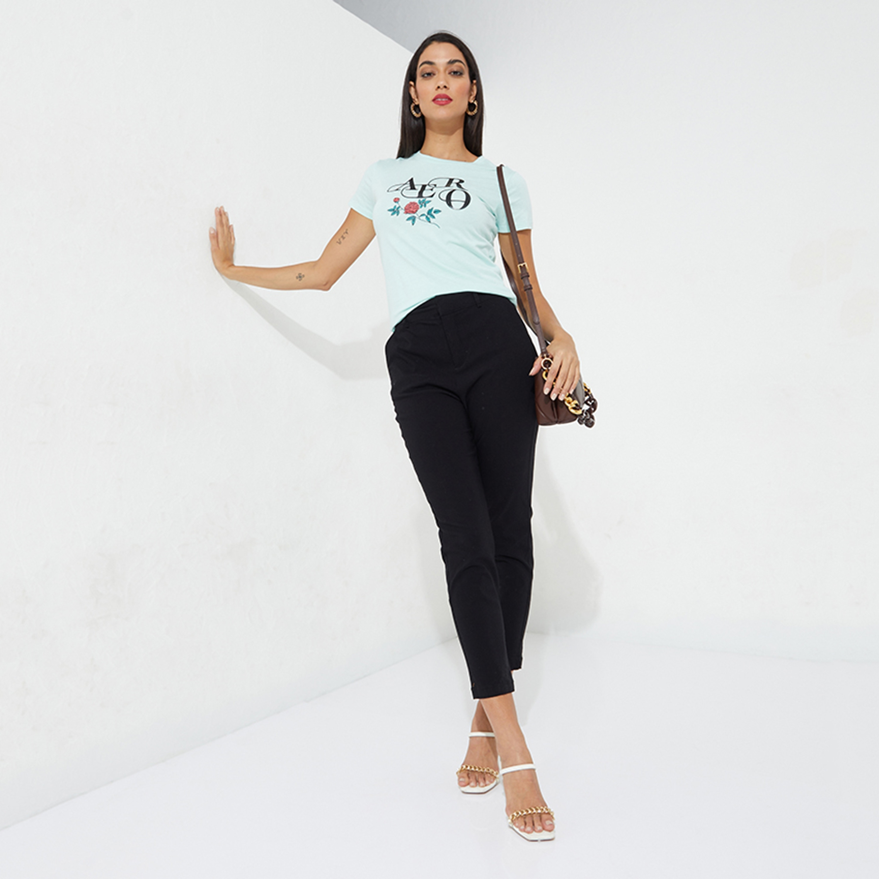 Aeropostale Logo Print Crew Neck Short Sleeves Women's T-Shirt-women-clothing-tshirts-image-2