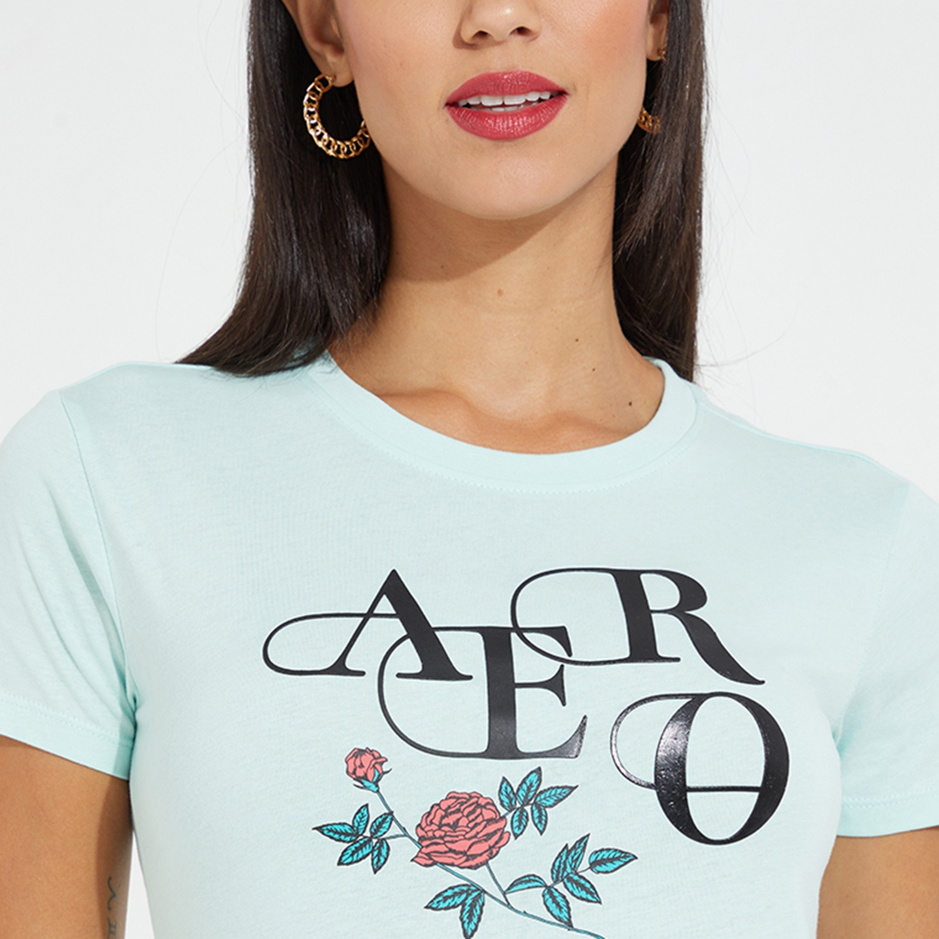 Aeropostale Logo Print Crew Neck Short Sleeves Women's T-Shirt-women-clothing-tshirts-image-3