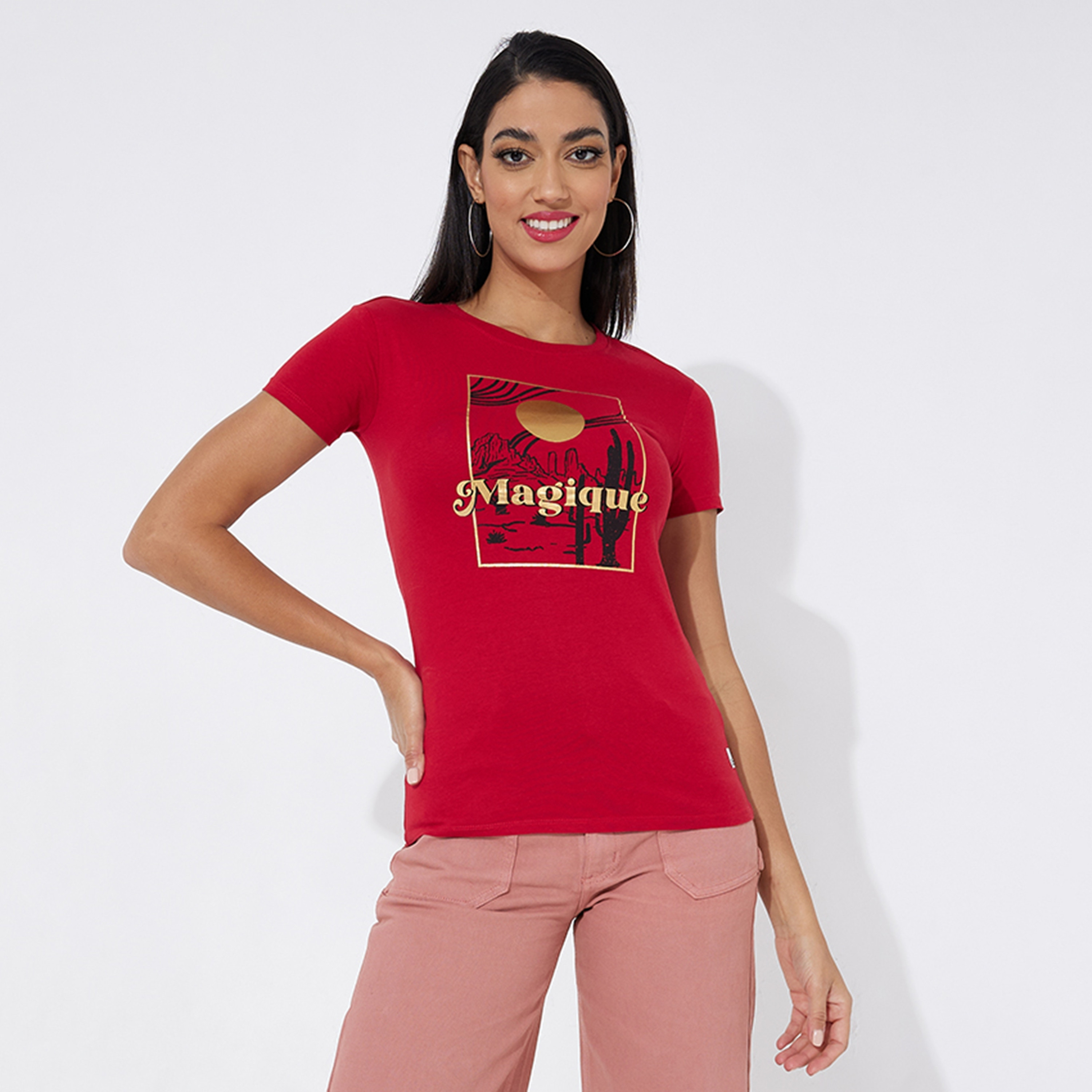 Aeropostale Graphic Print Crew Neck Short Sleeves Women's T-Shirt-women-clothing-tshirts-image-1