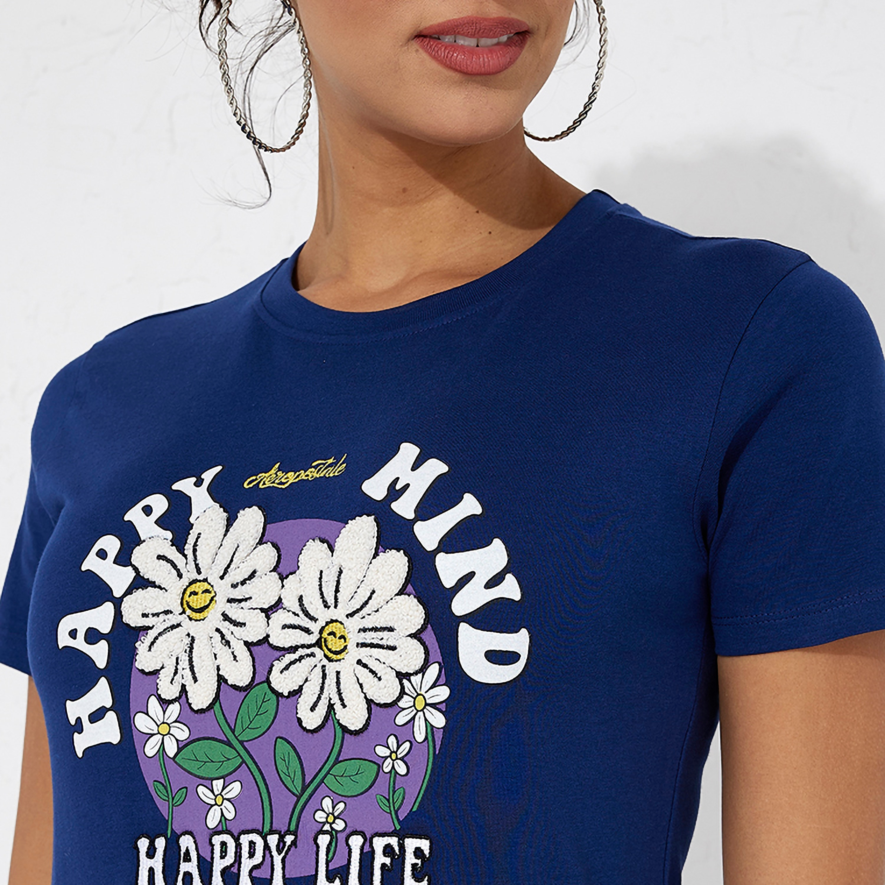 Aeropostale Floral Crew Neck Short Sleeves Women's T-Shirt-women-clothing-tshirts-image-3
