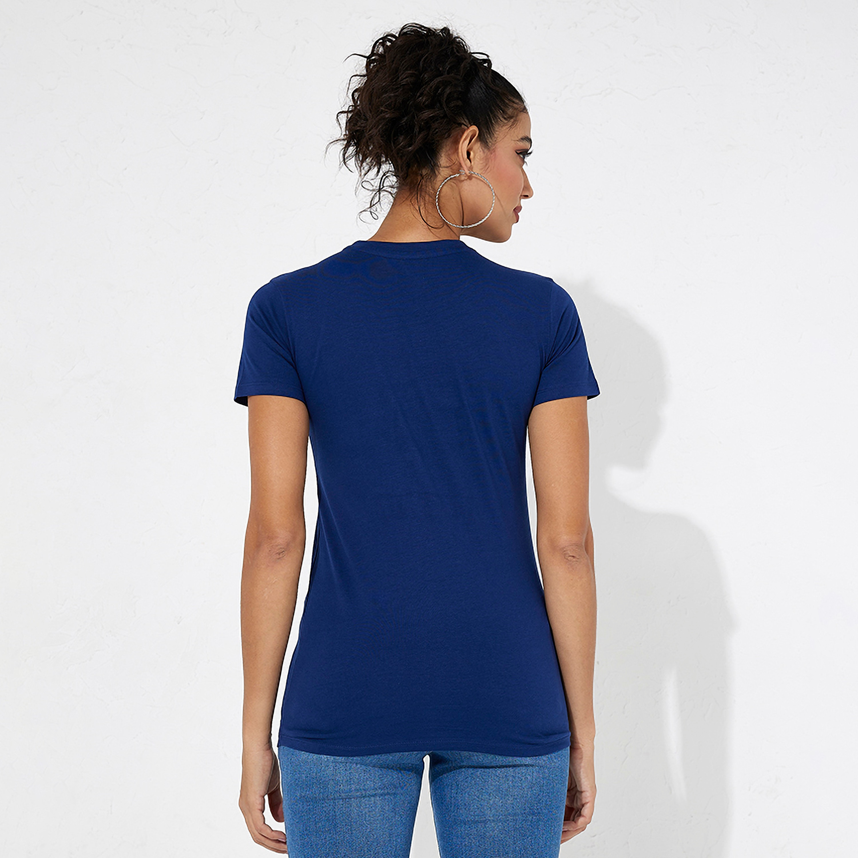 تي شيرت نسائي بأكمام قصيرة ورقبة دائرية مزخرفة بالزهور من أيروبوستال-women-clothing-tshirts-image-8
