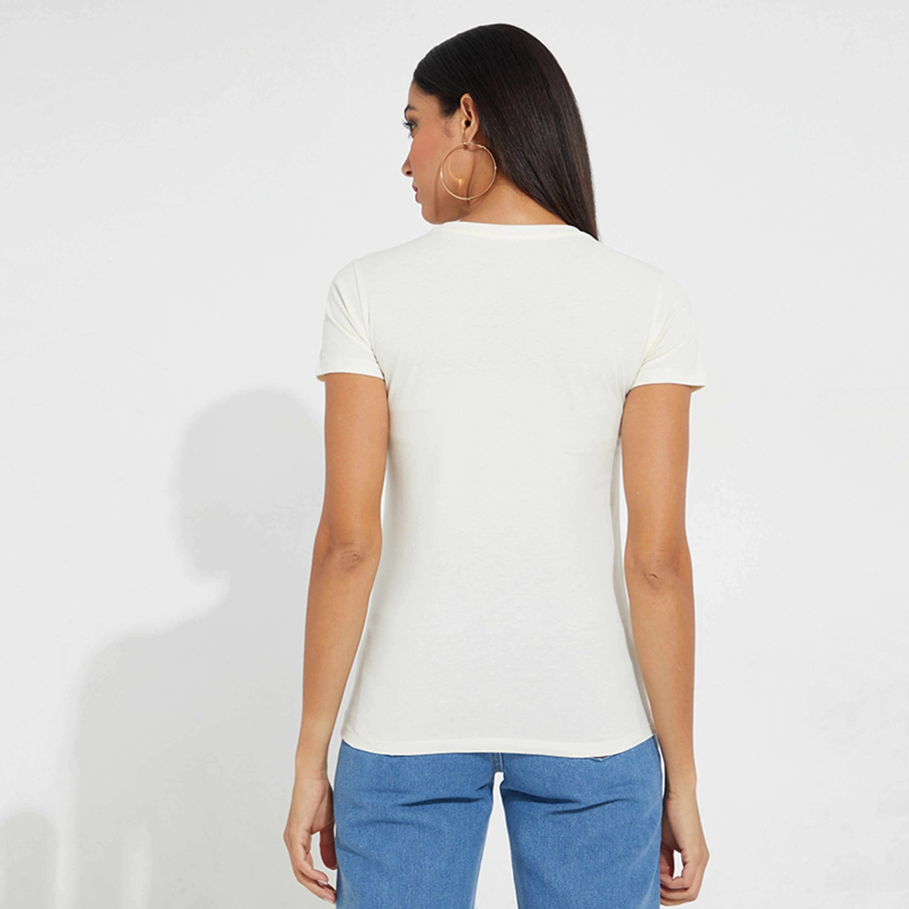 تي شيرت نسائي بأكمام قصيرة ورقبة دائرية وطبعة رسومات على شكل فطر من أيروبوستال-women-clothing-tshirts-image-8