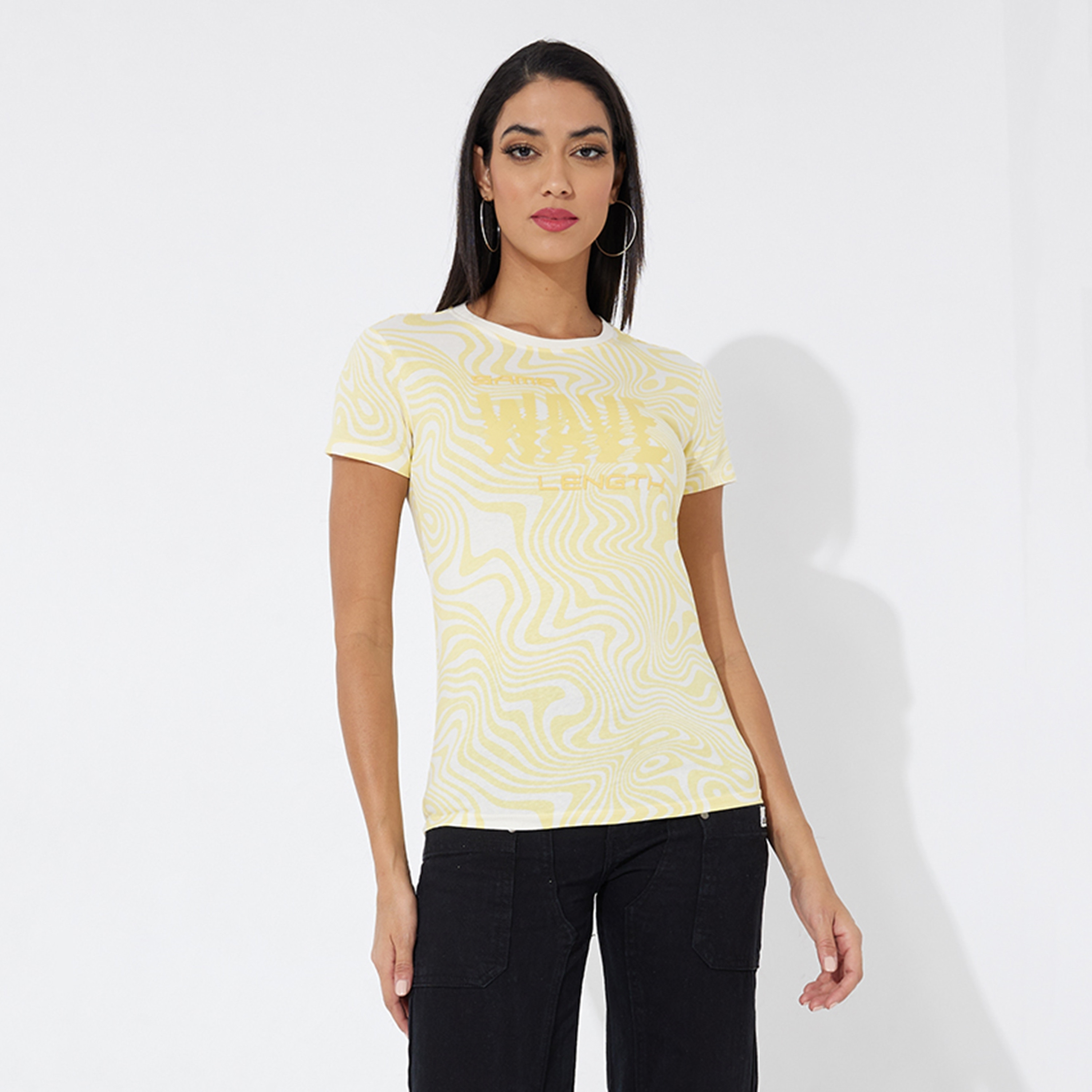 Aeropostale Abstract Print Crew Neck Short Sleeves Women's T-Shirt-women-clothing-tshirts-image-1