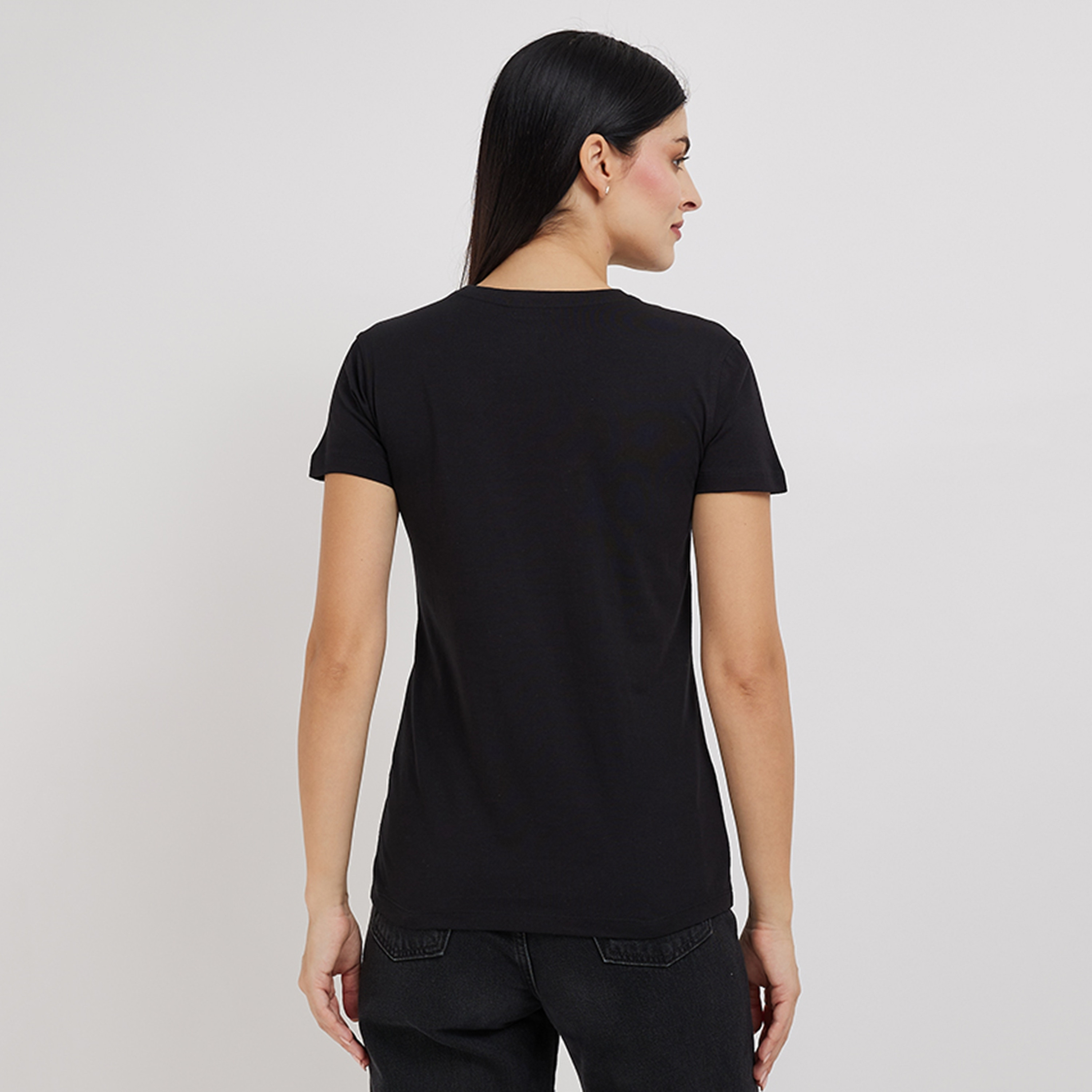 تي شيرت نسائي بأكمام قصيرة ورقبة دائرية وطبعة نصية من أيروبوستال-women-clothing-tshirts-image-4