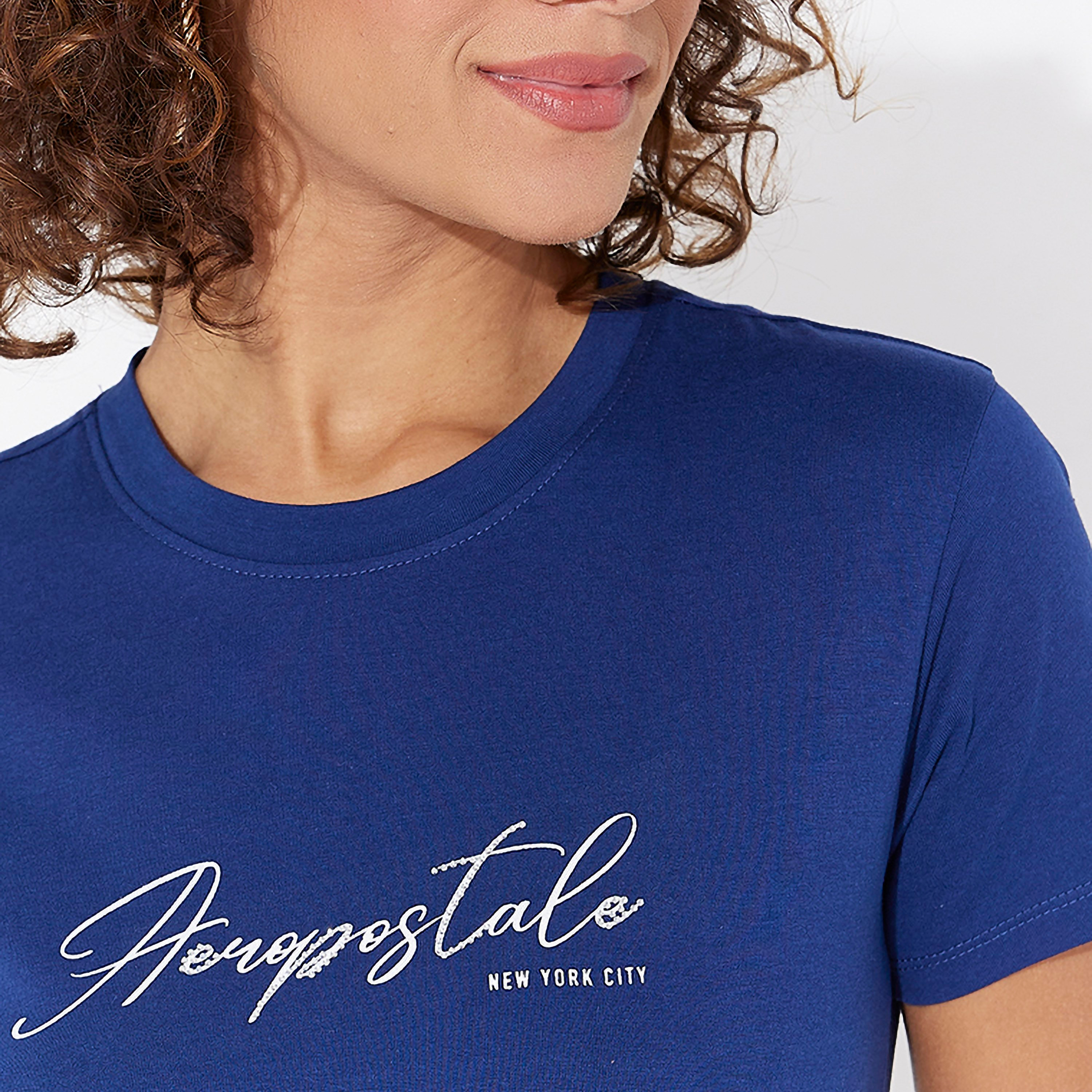 Aeropostale Text Print Crew Neck Short Sleeves Women's T-Shirt-women-clothing-tshirts-image-3