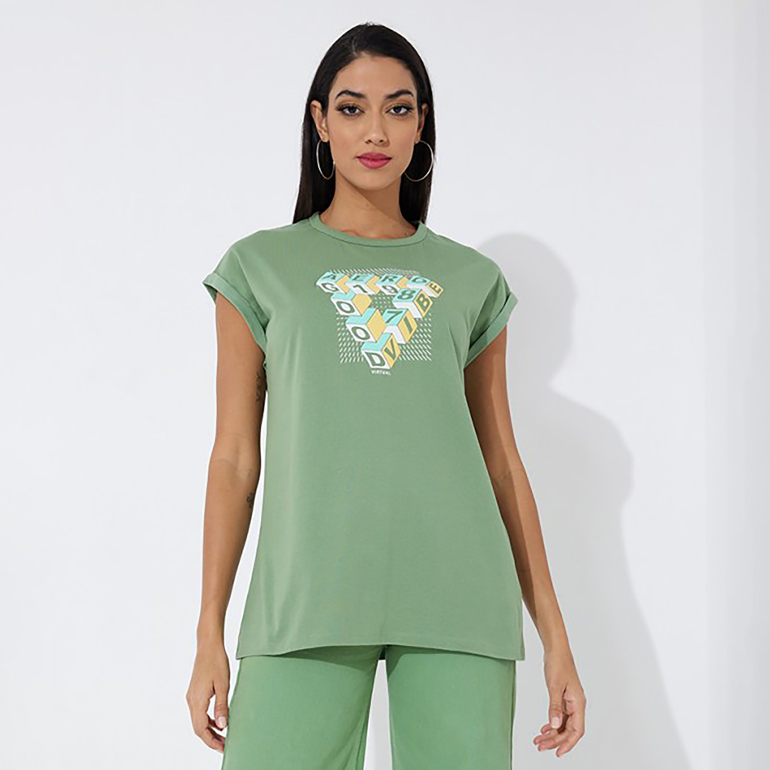 Aeropostale Graphic Crew Neck Cap Sleeves T-Shirt-women-clothing-tshirts-image-5