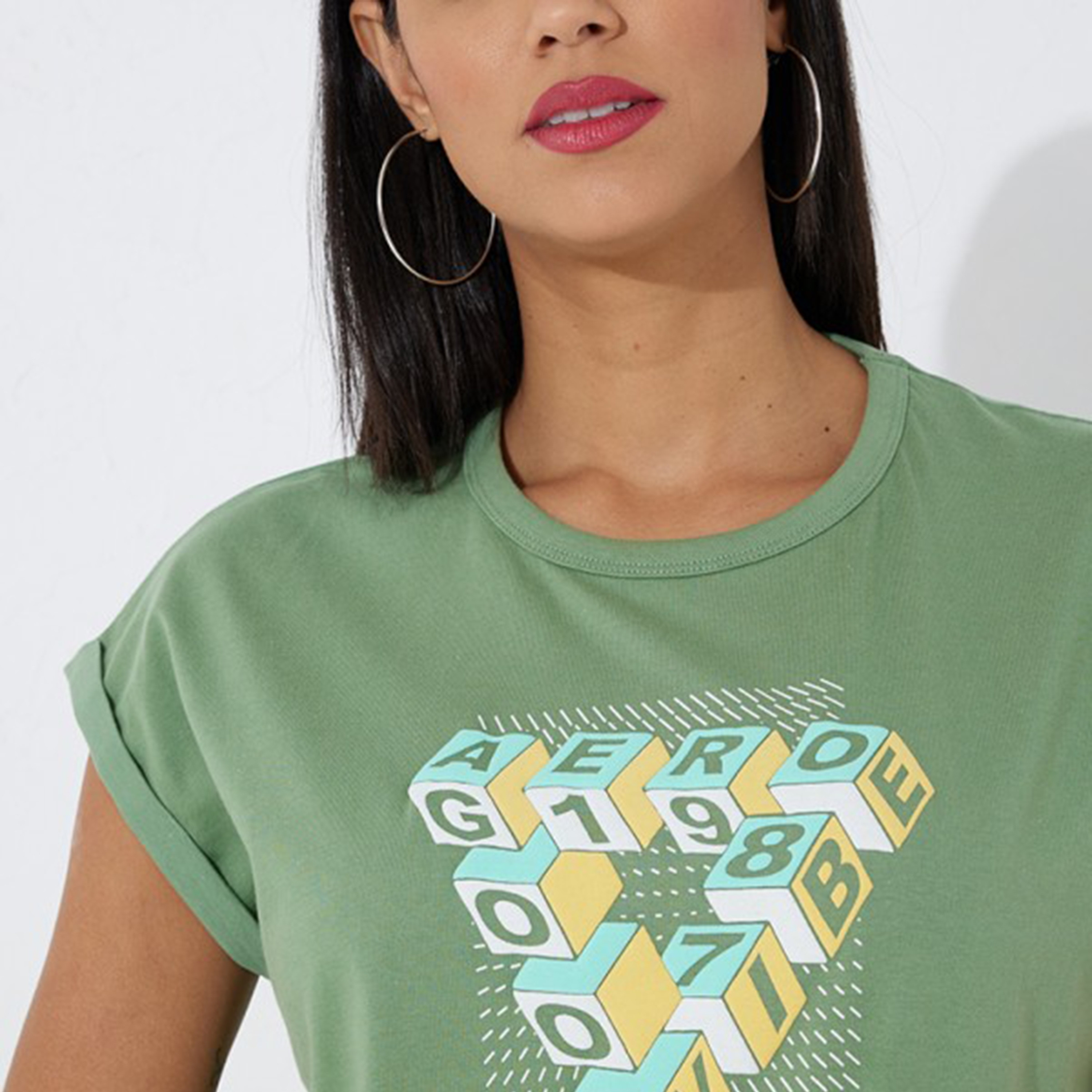 Aeropostale Graphic Crew Neck Cap Sleeves T-Shirt-women-clothing-tshirts-image-7