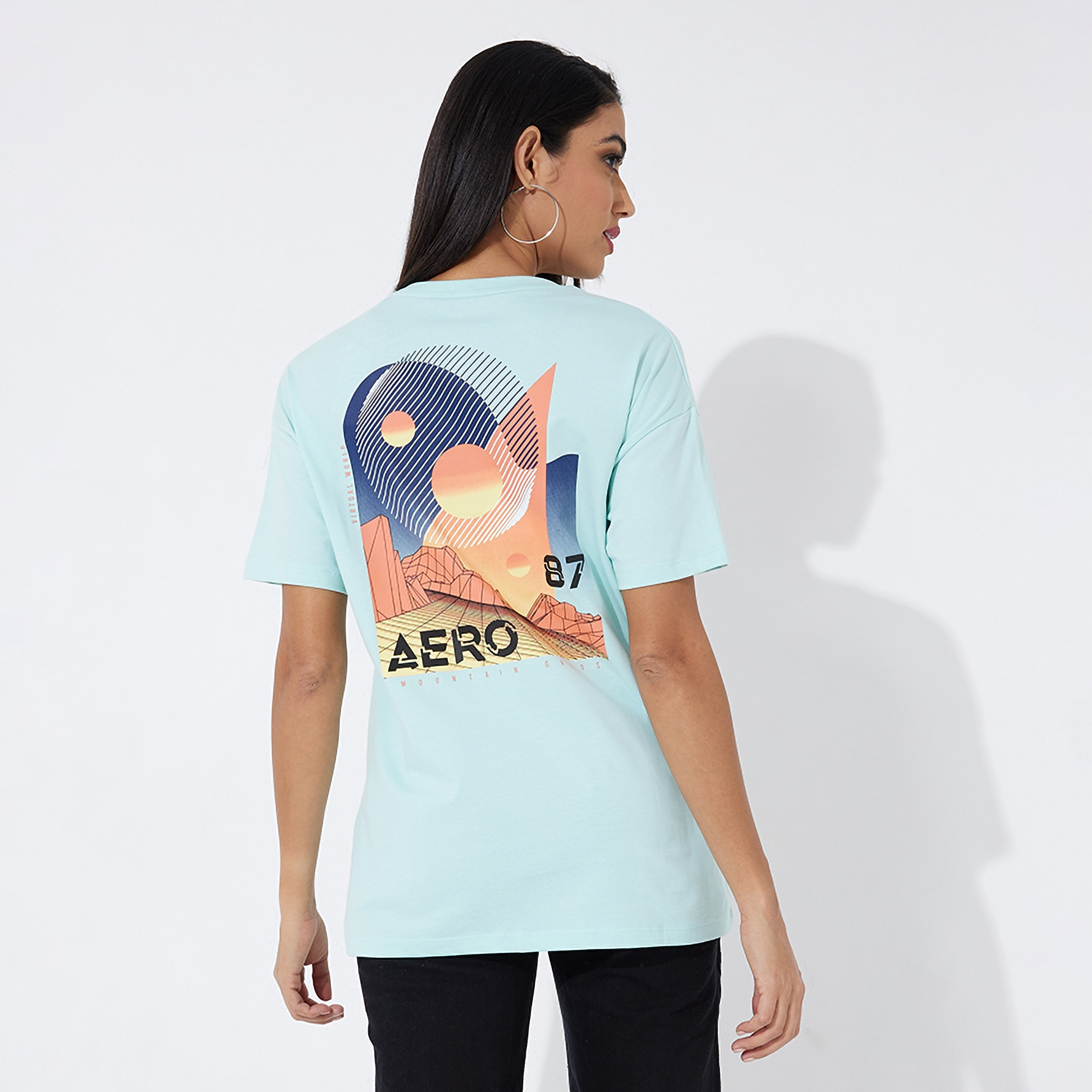 تي شيرت نسائي بأكمام قصيرة ورقبة دائرية وطبعة رسومات من أيروبوستال-women-clothing-tshirts-image-4