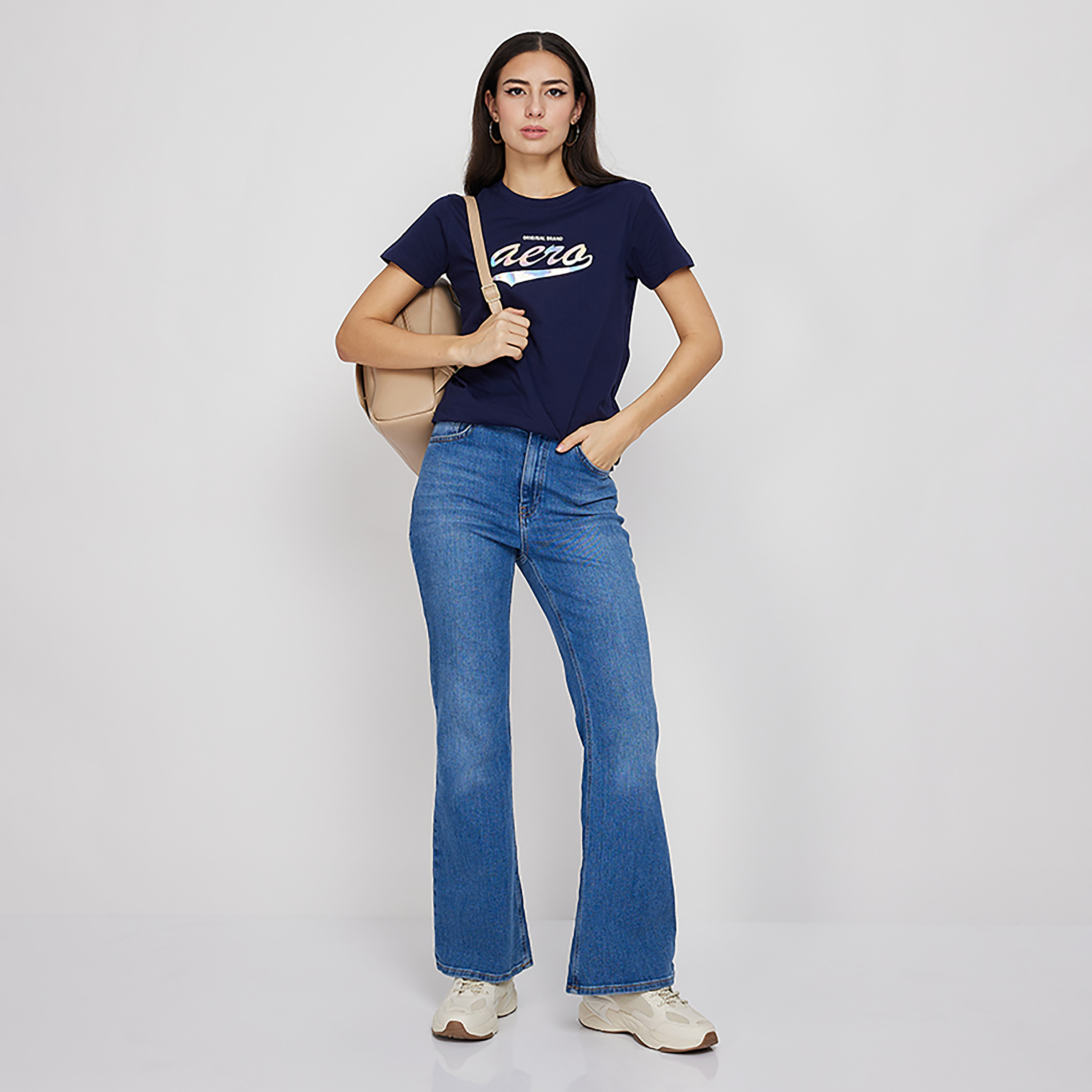 Aeropostale Printed Crew Neck Short Sleeves T-Shirt-women-clothing-tshirts-image-2