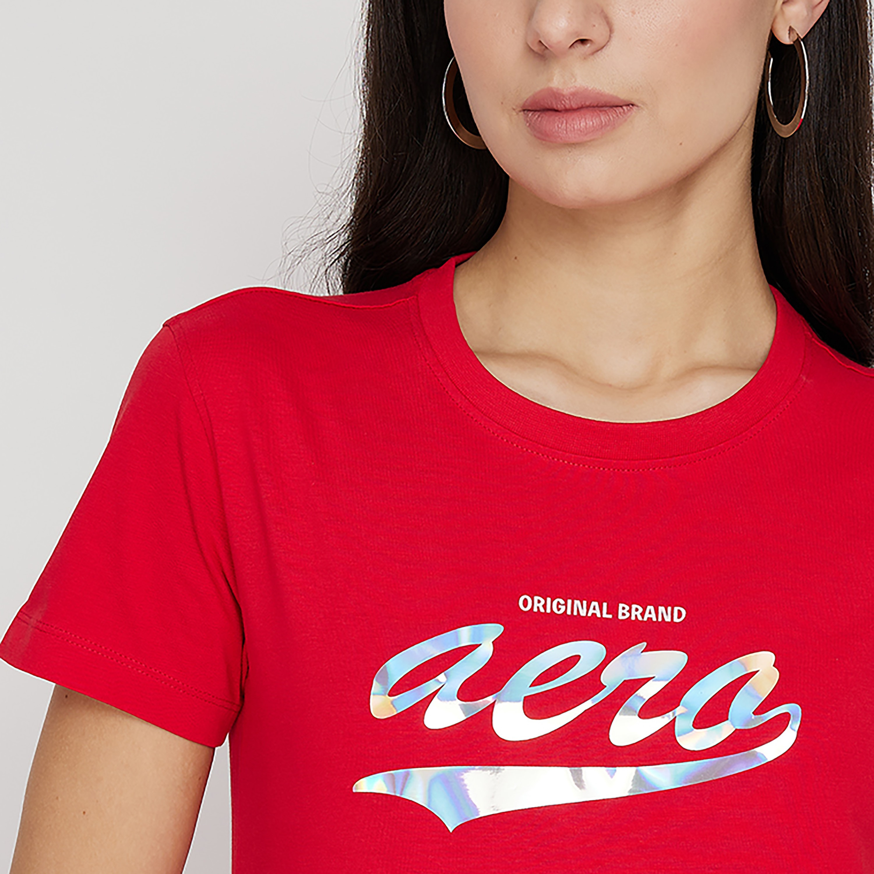 تي شيرت من ايروبوستال بأكمام قصيرة و ياقة مستديرة مع طبعات-women-clothing-tshirts-image-7