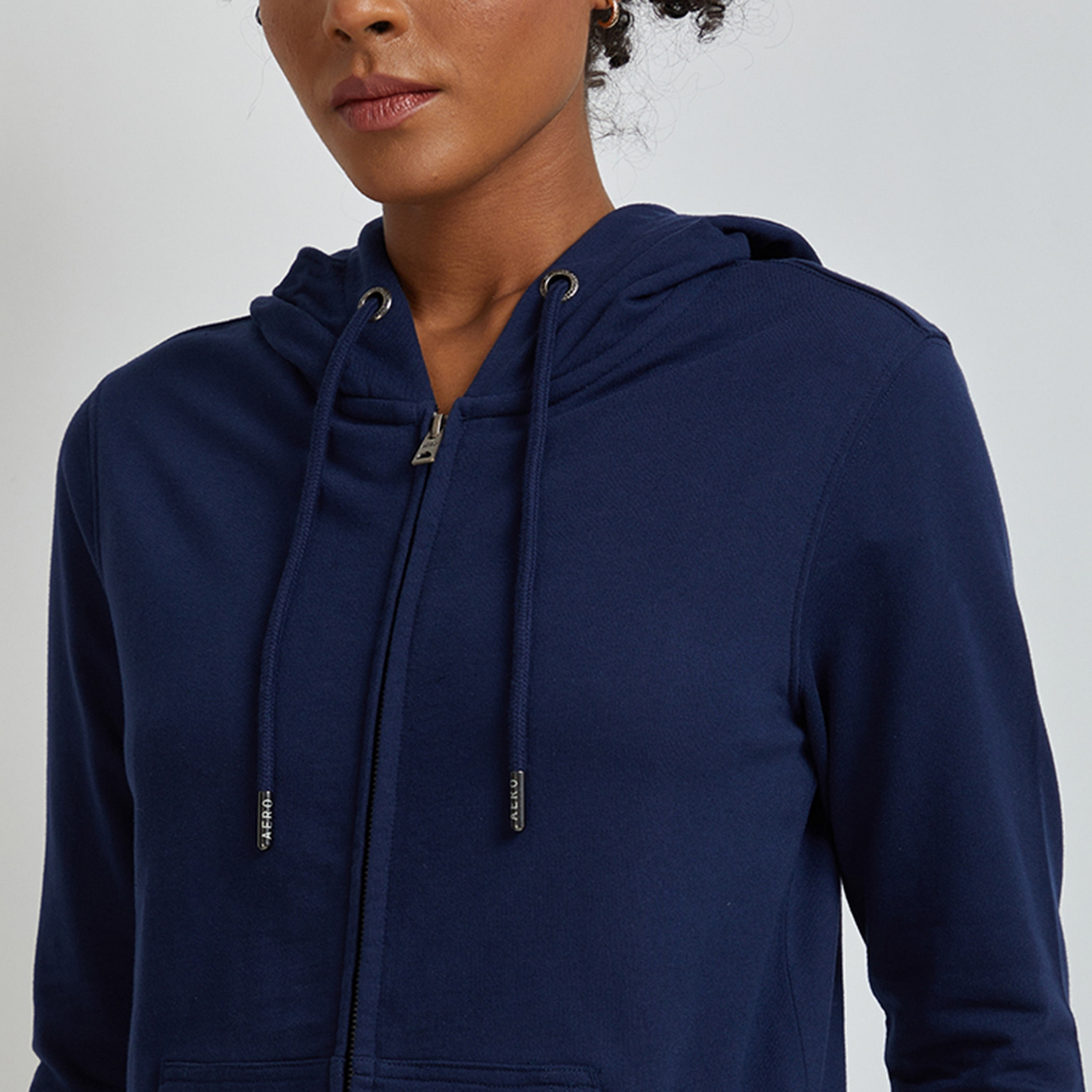 هودي سادة برقبة بغطاء رأس وأكمام طويلة للنساء بسحاب من أيروبوستال-women-clothing-hoodiesandsweatshirts-hoodies-image-3