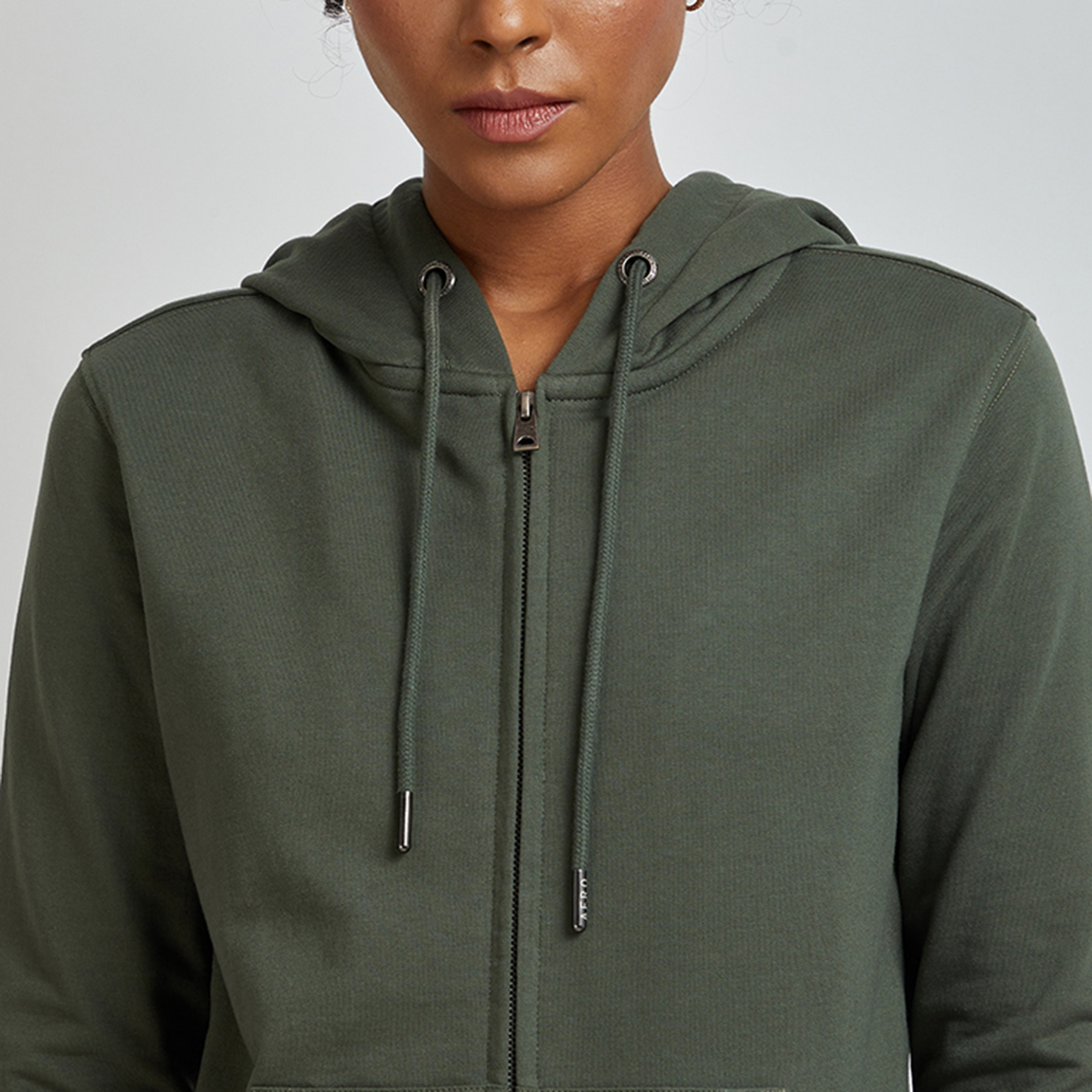 هودي سادة برقبة بغطاء رأس وأكمام طويلة للنساء بسحاب من أيروبوستال-women-clothing-hoodiesandsweatshirts-hoodies-image-7
