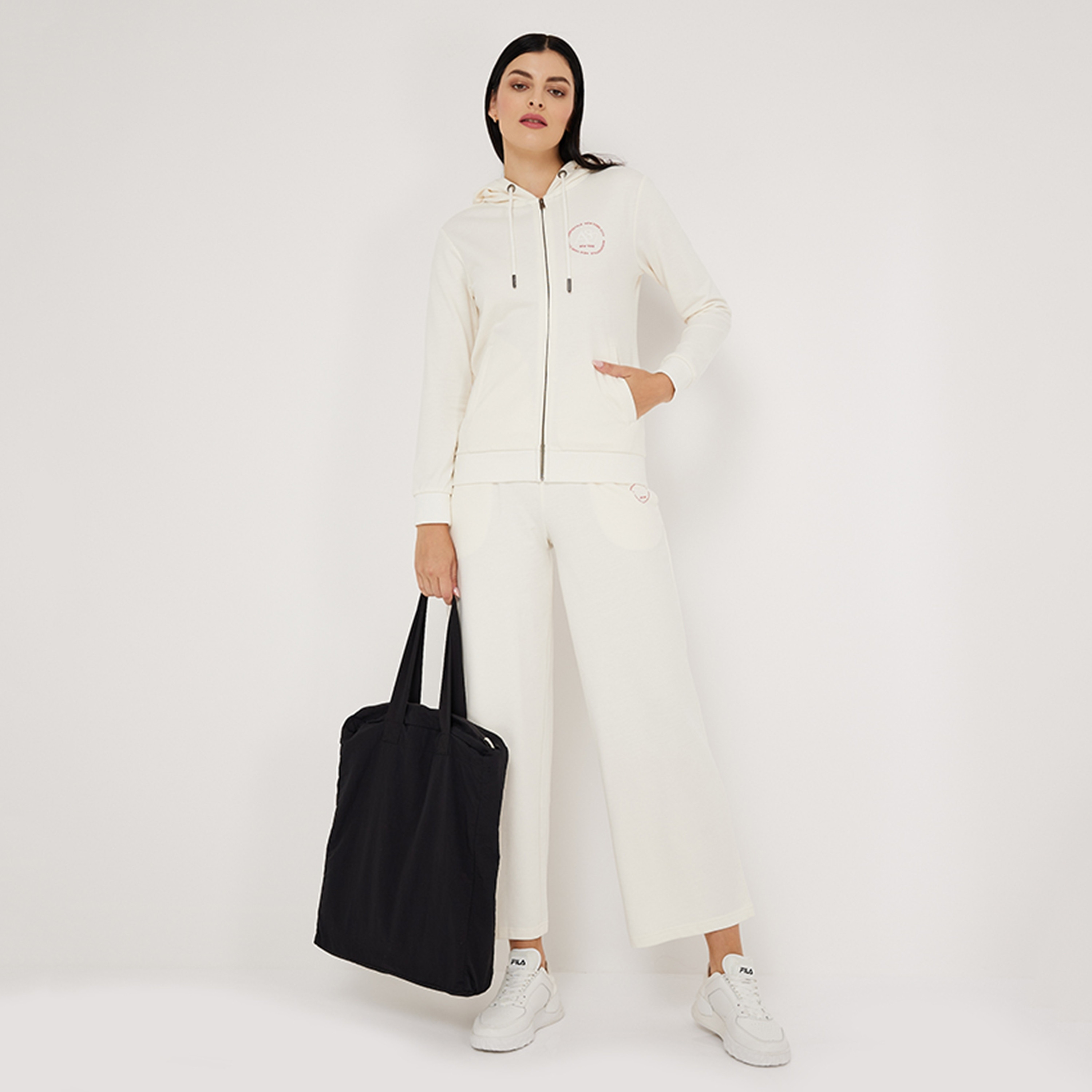 بلوزة نسائية بغطاء للرأس وأكمام طويلة وسحّاب وطبعة نصية من أيروبوستال-women-clothing-hoodiesandsweatshirts-hoodies-image-2