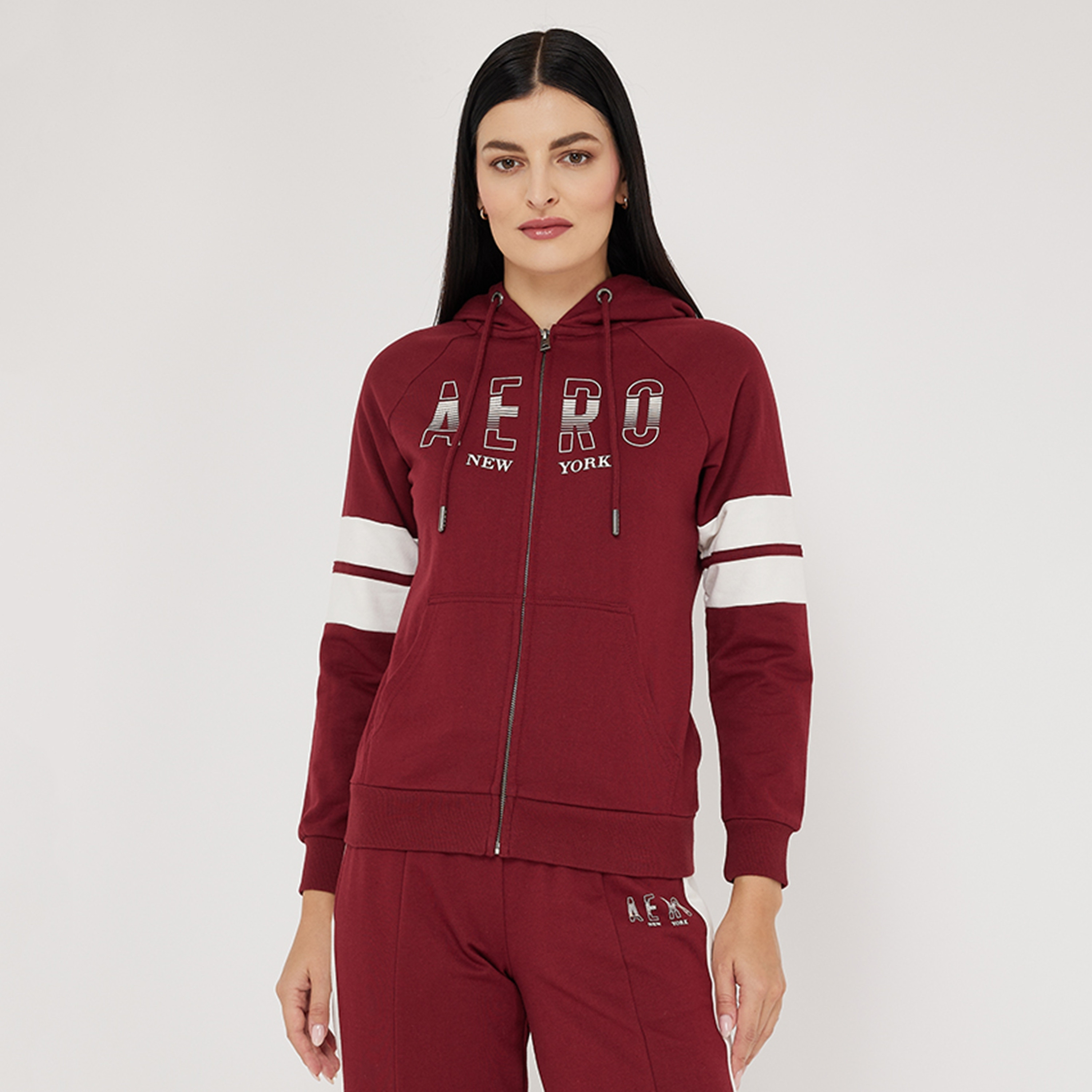 Aeropostale Logo Print Hooded Neck Raglan Sleeves Women's Zip Through Hoodie-women-clothing-hoodiesandsweatshirts-hoodies-image-1