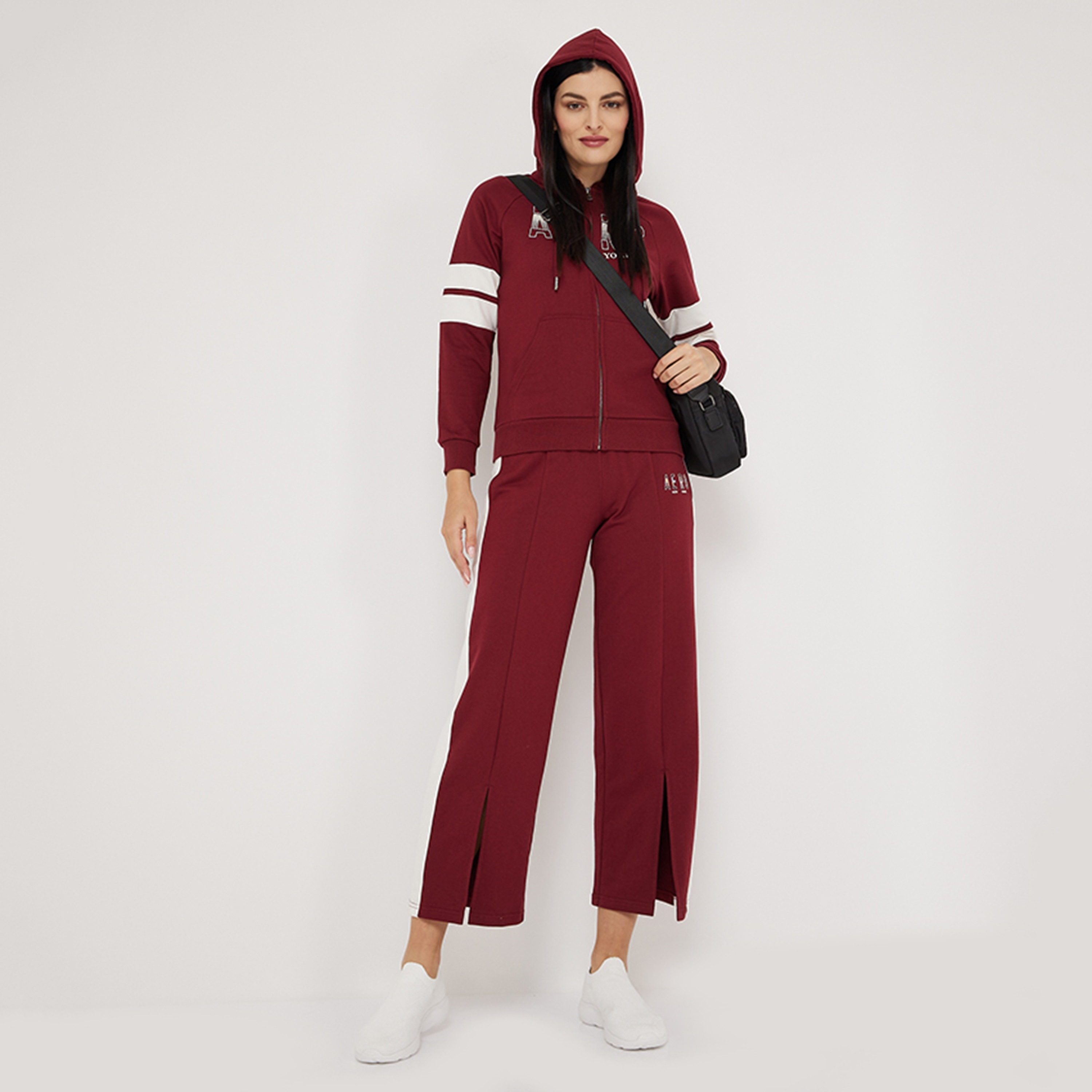 Aeropostale Logo Print Hooded Neck Raglan Sleeves Women's Zip Through Hoodie-women-clothing-hoodiesandsweatshirts-hoodies-image-2
